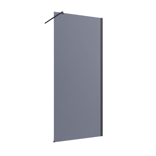 Kabina Walk-in 90x200 grafitowe szkło profil czarny Invena