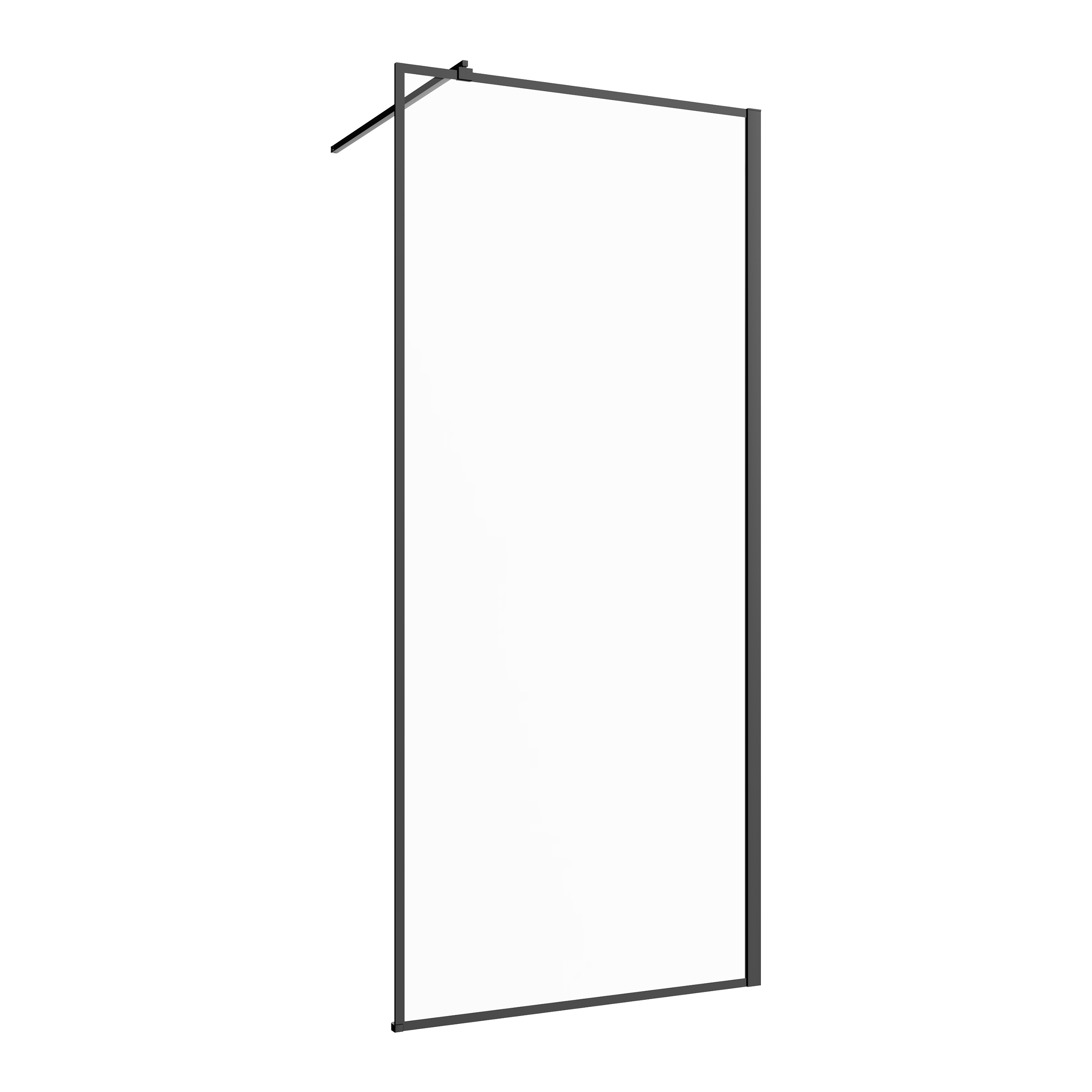 Kabina Walk-in 100x200 transparentna profil czarny Invena