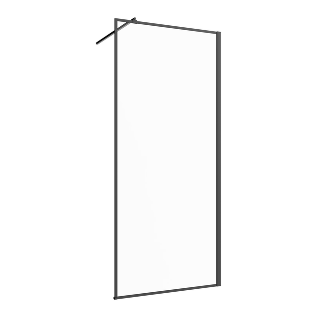 Kabina Walk-in 110x200 transparentna profil czarny Invena
