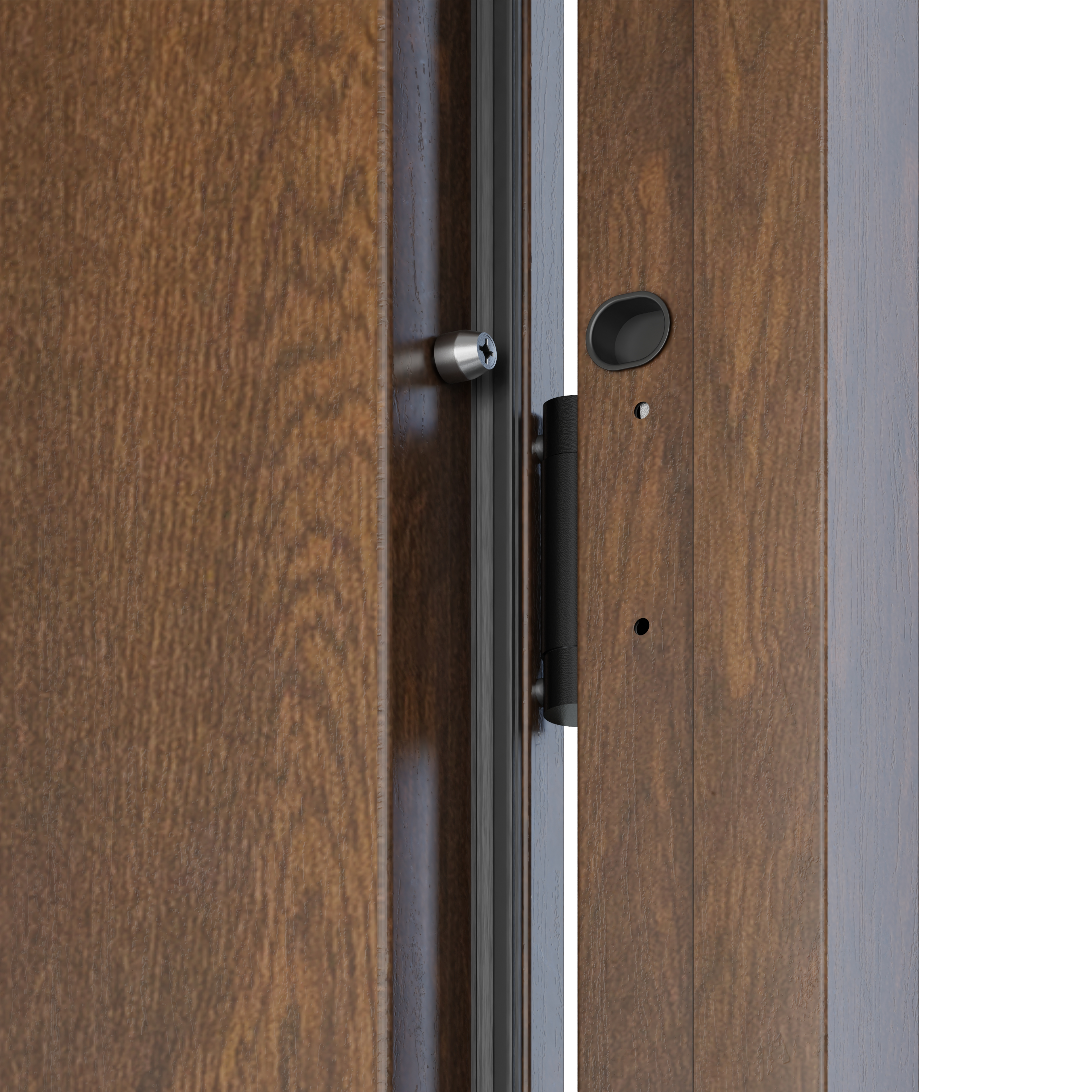 Drzwi zewnętrzne stalowe wejściowe Buena Shadow 68 orzechowe 80 lewe Isoxa - 7