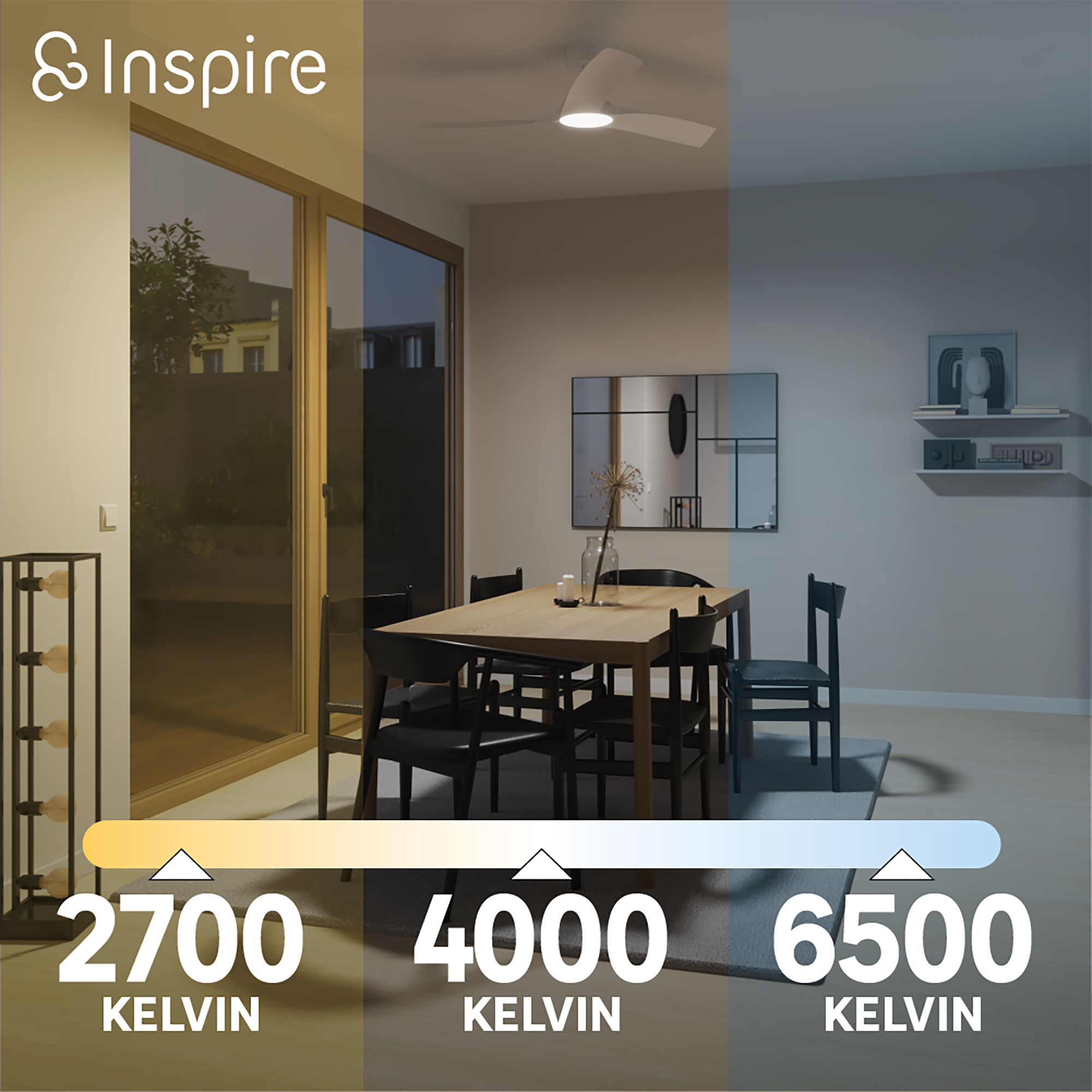 Ventilador de techo con luz silencioso DC Tokyo INSPIRE blanco 132 cm color luz regulable - 12