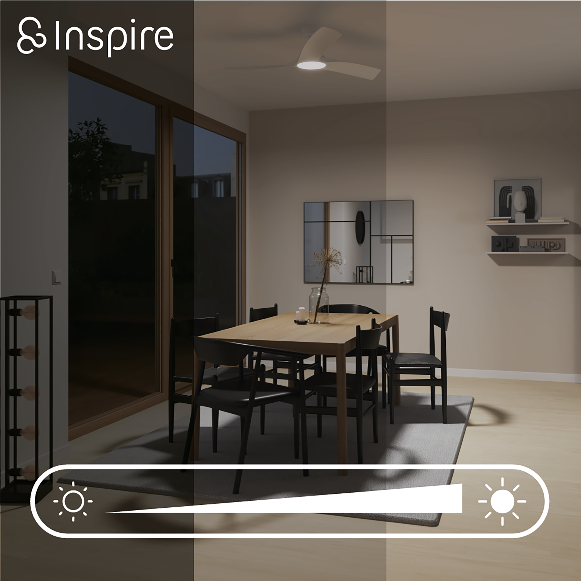 Ventilador de techo con luz silencioso DC Tokyo INSPIRE blanco 132 cm color luz regulable - 11