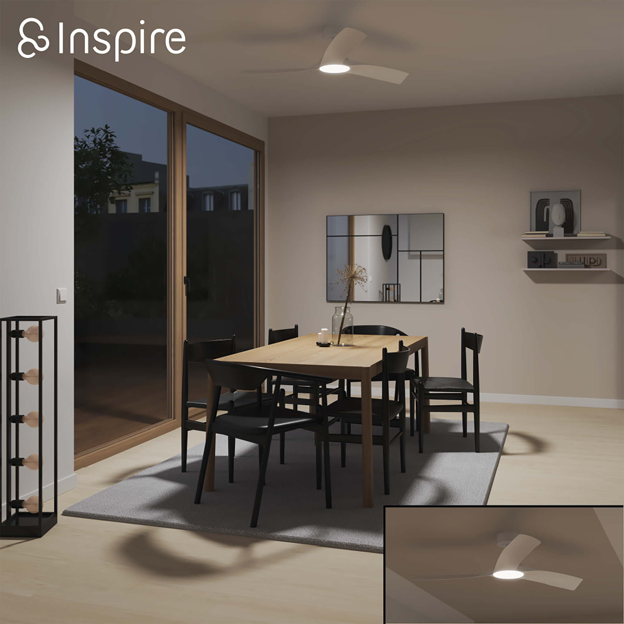 Ventilador de techo con luz silencioso DC Tokyo INSPIRE blanco 132 cm color luz regulable - 6