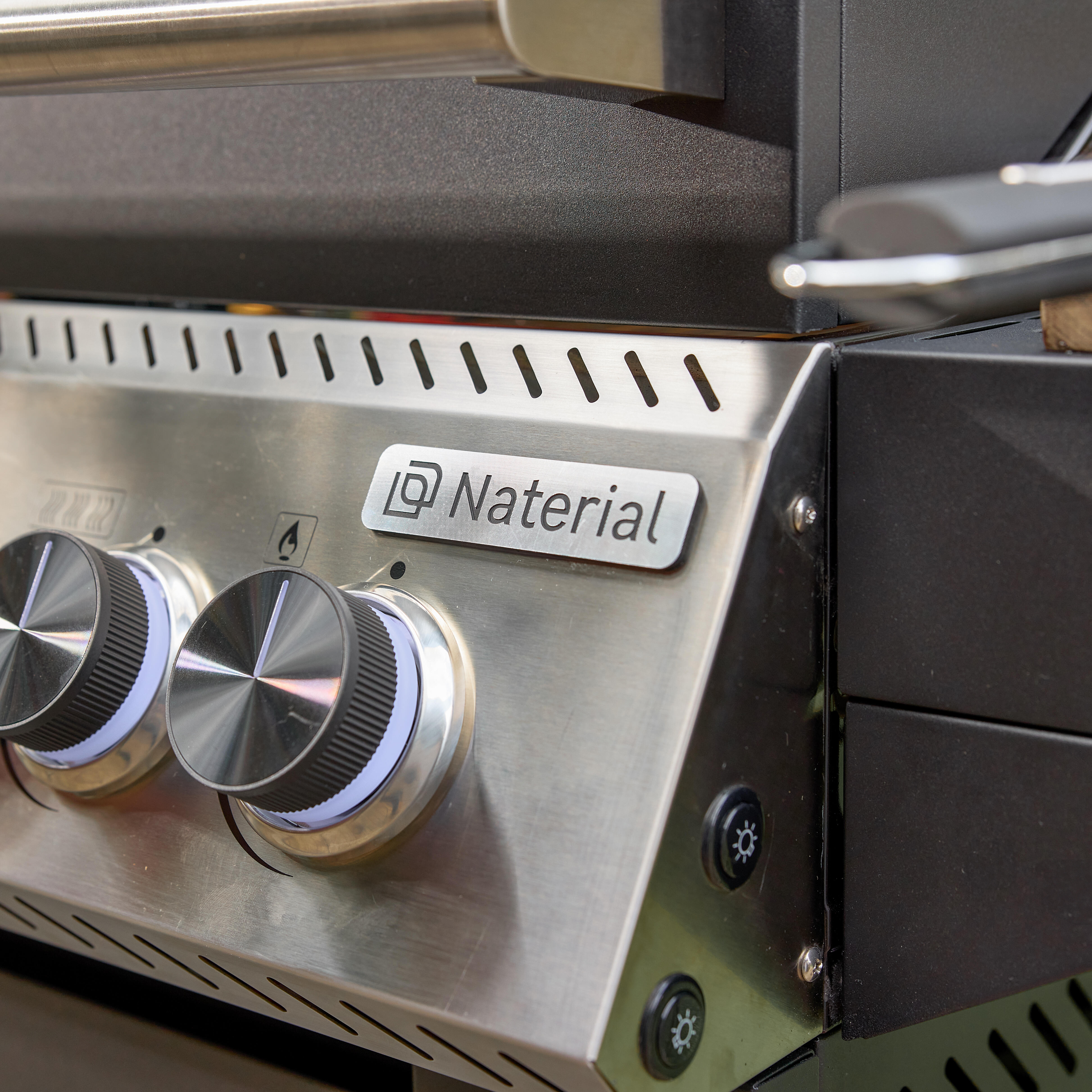 Barbecue a gás premium inox com 6+2 queimadores preto Naterial Upsilon - 14