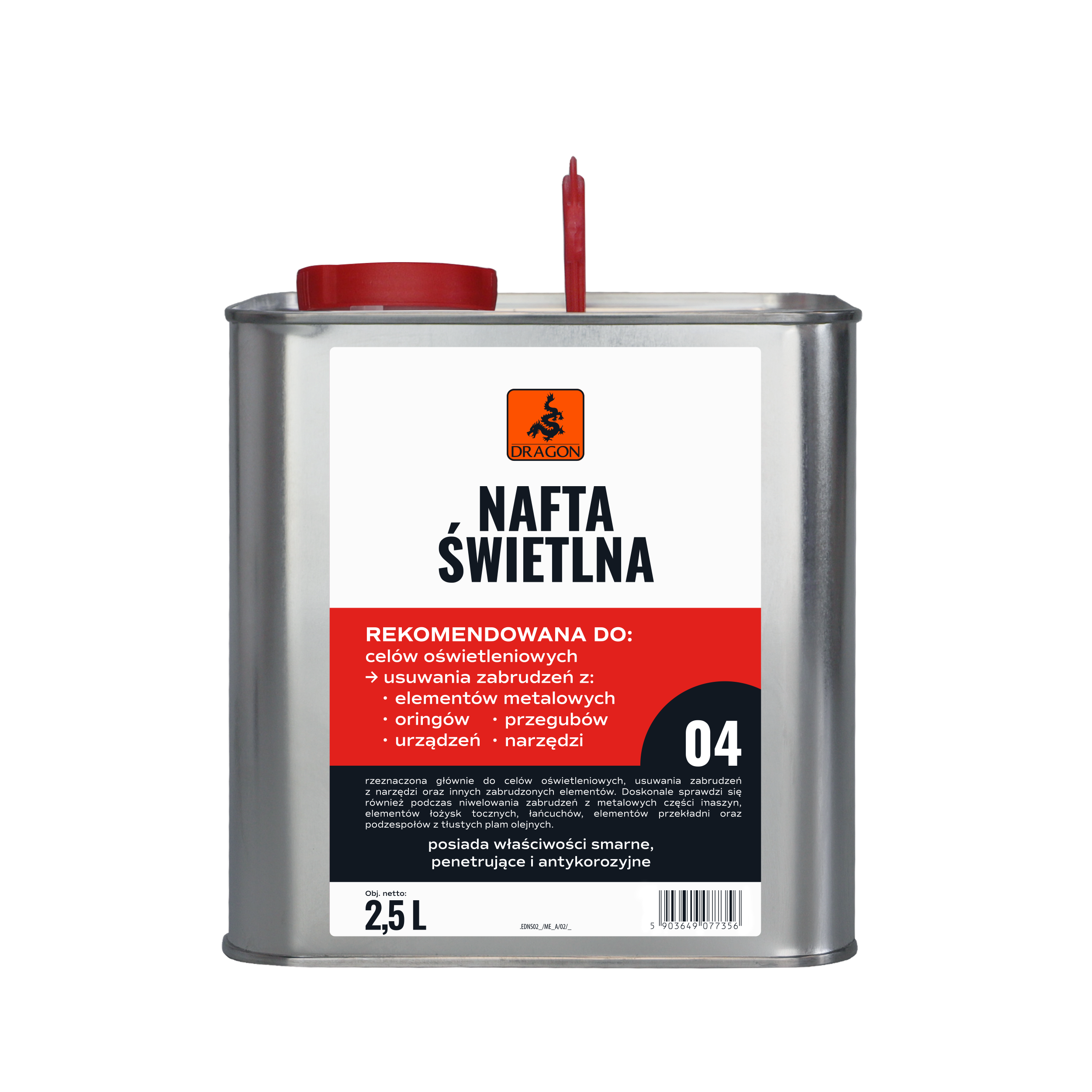 Rozpuszczalnik Nafta Świetlna do metalu 2.5 l Dragon