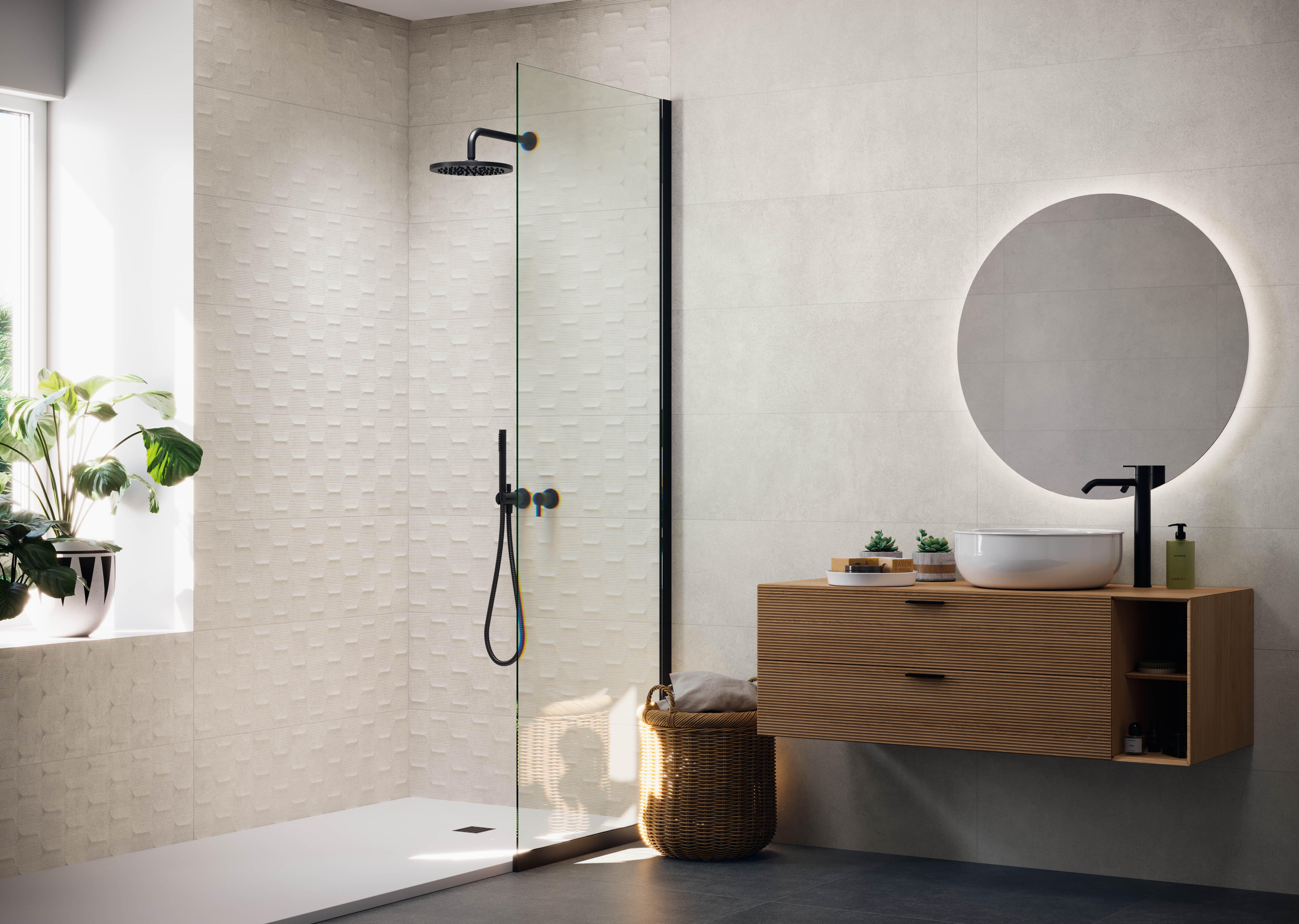 Suelo porcelánico new domus efecto cemento antracita 80x80 cm c1 grespania