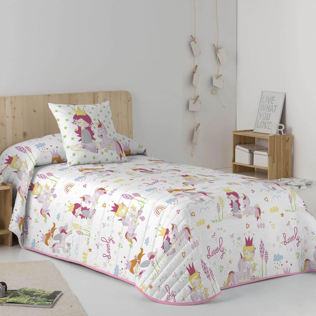 Colcha de cama infantil LOVELY 100% algodón para cama 105 cm