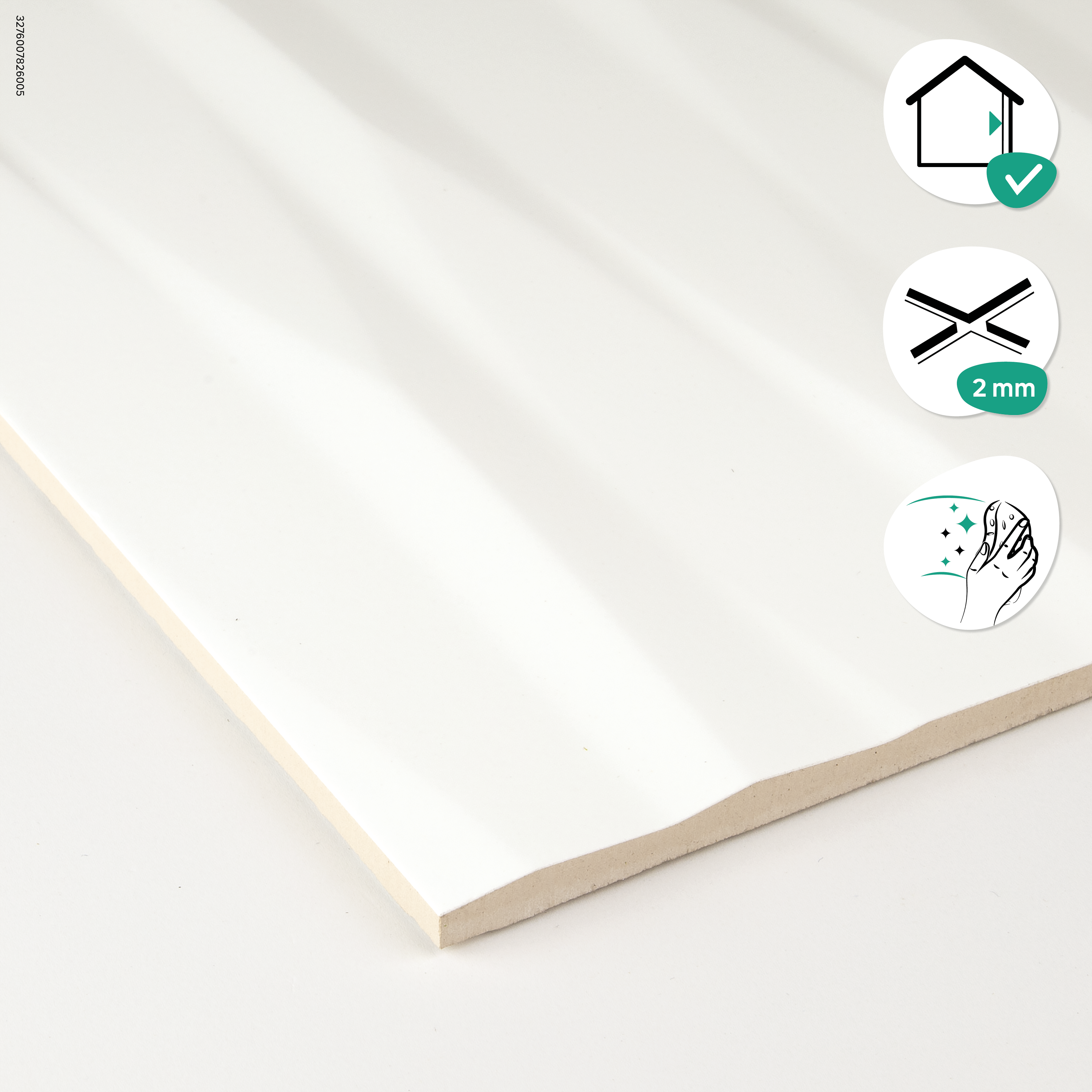 Piastrella da rivestimento interno in maiolica 30 x 60 cm rettificato smaltato bianco opaco 3D Arctic Sp. 7.4 mm 1.44 mq - 7