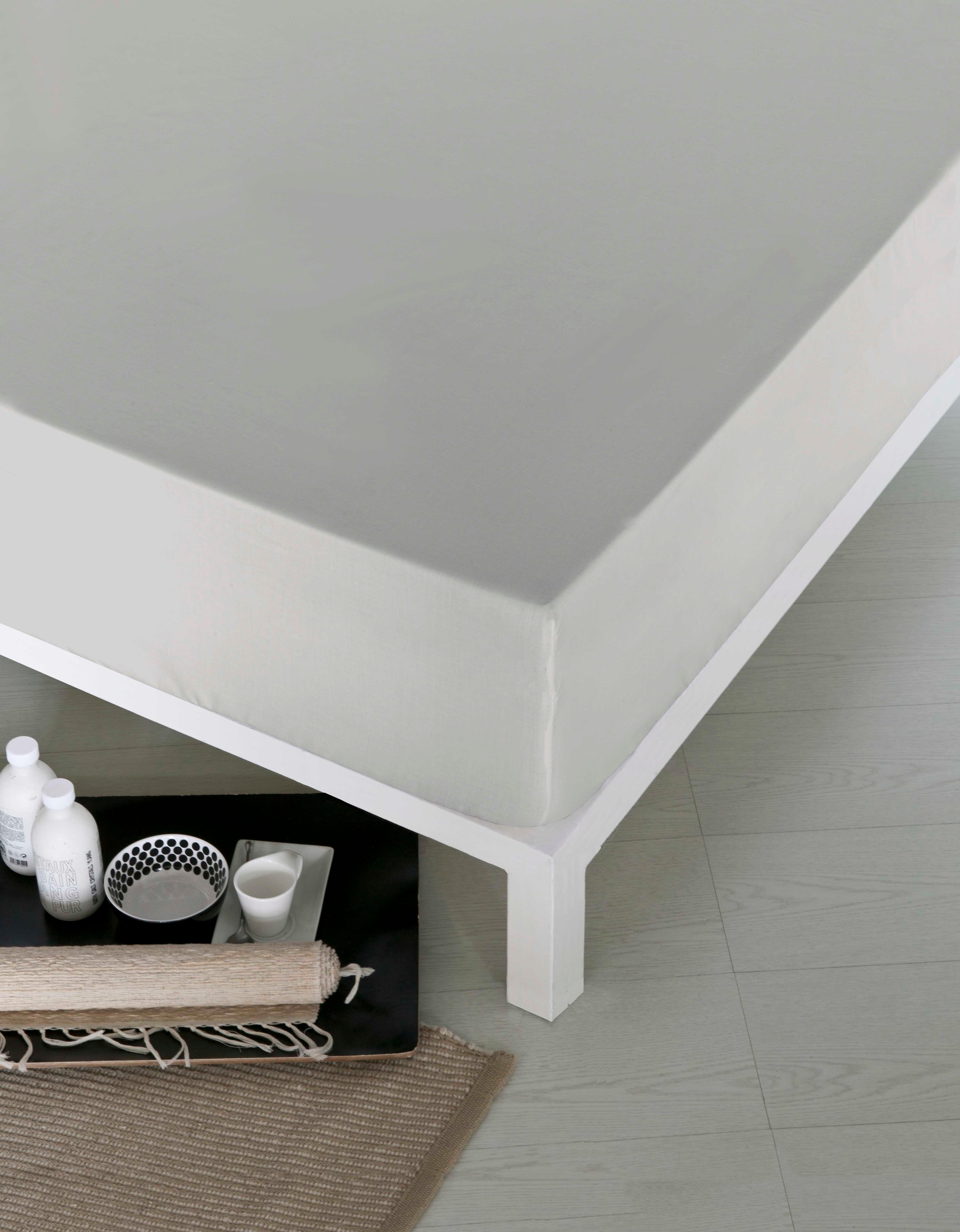 Sábana bajera microfibra GRIS cama 150 cm - 2