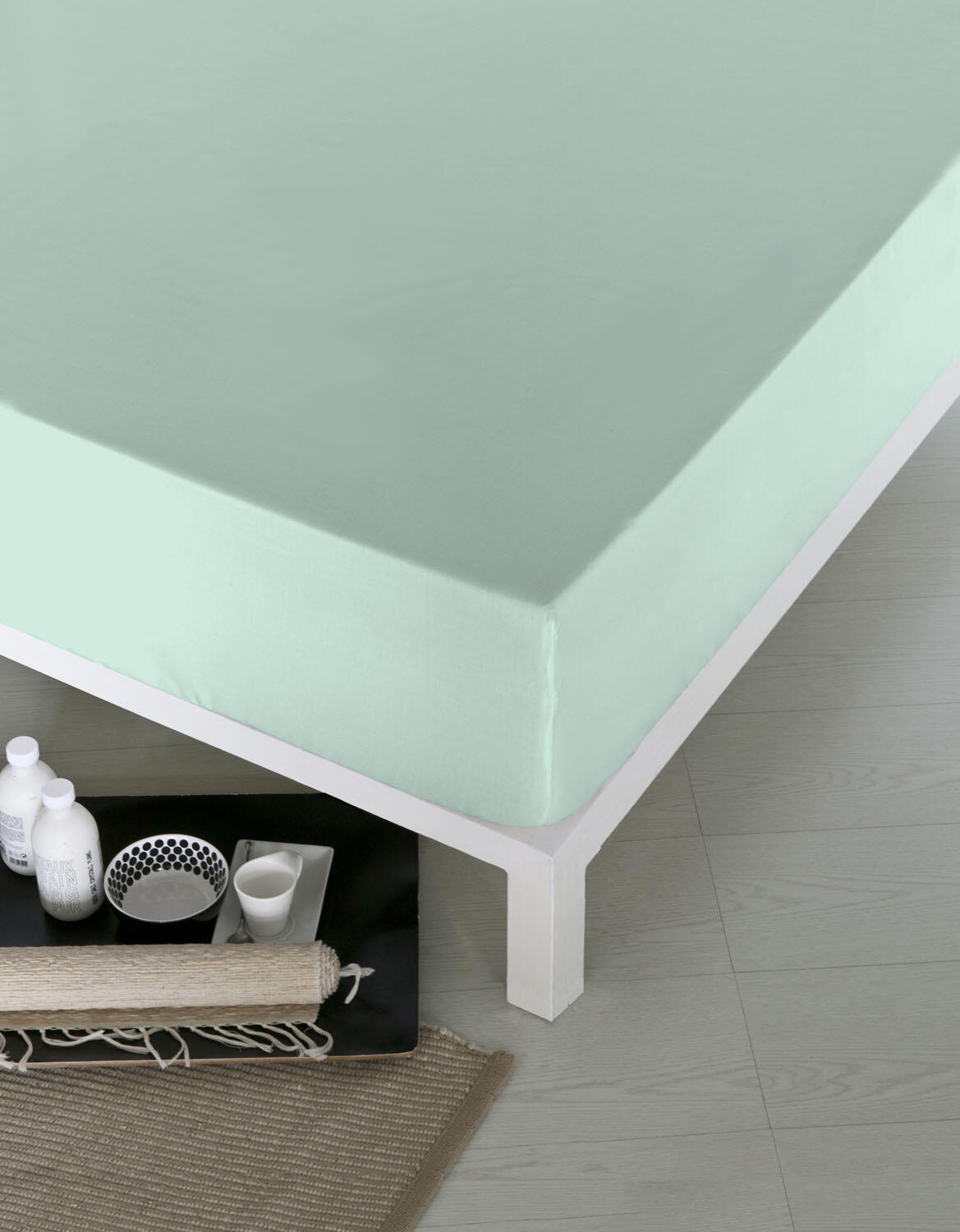 Sábana bajera microfibra VERDE cama 150 cm - 2