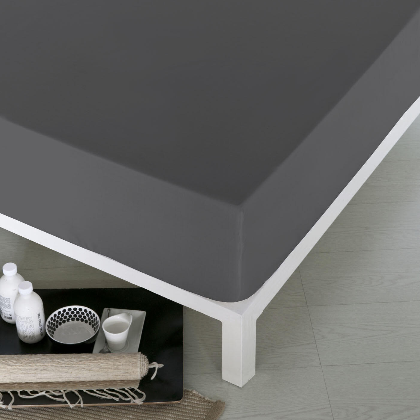 Sábana bajera GRIS para cama 180 cm - 2