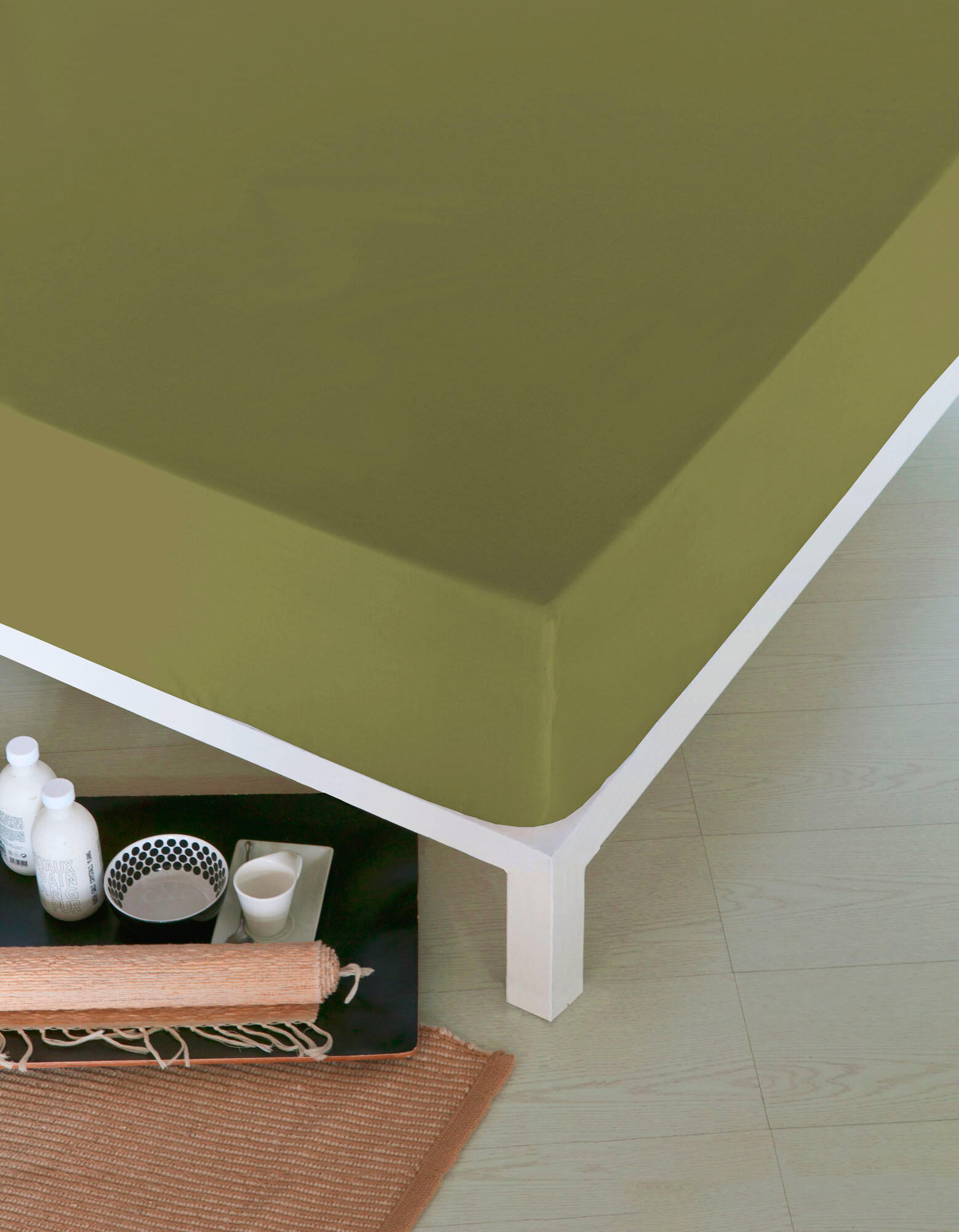 Sábana bajera VERDE para cama 150 cm - 2