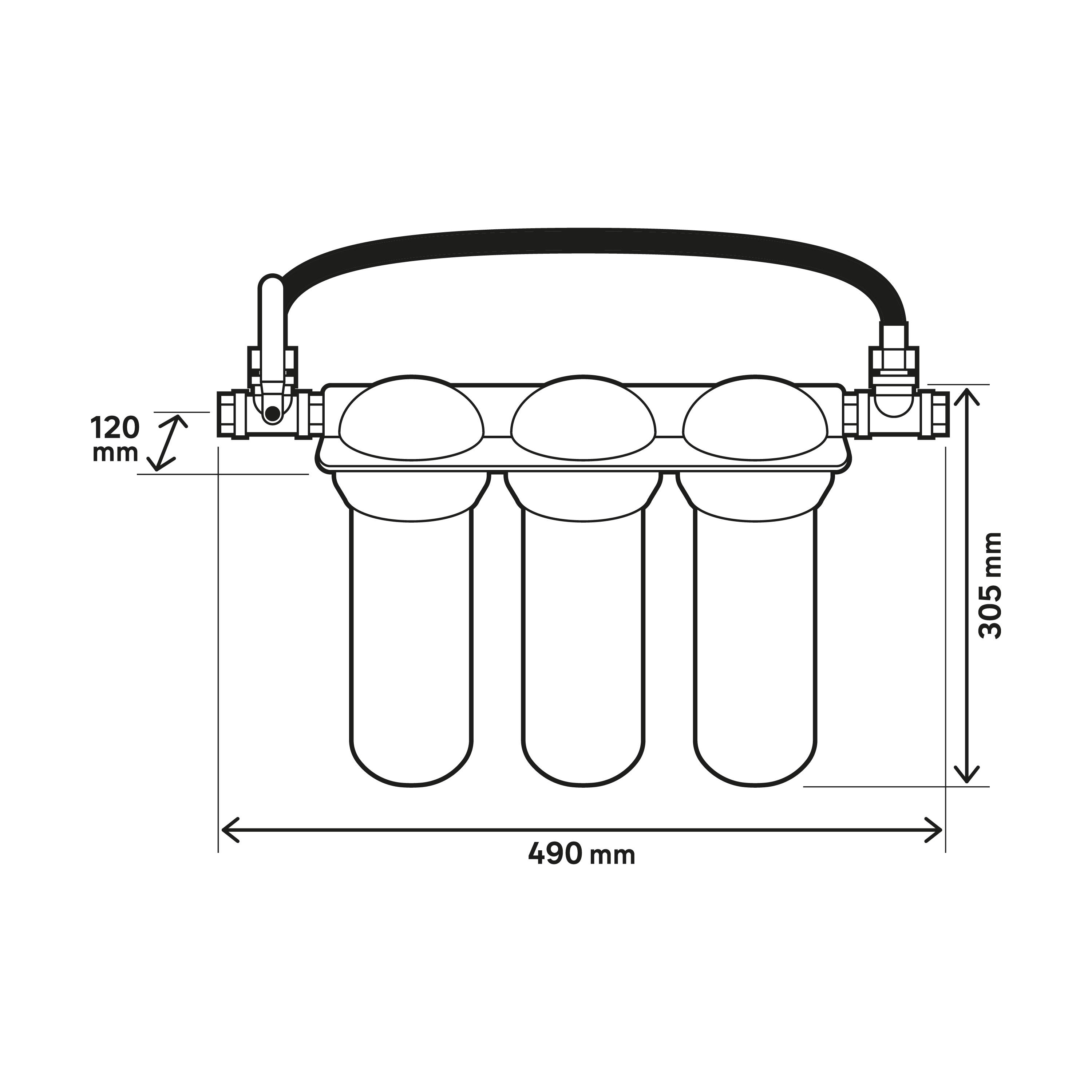 Stazione trattamento acqua triplo con Bypass EQUATION SL10 tre stadi M3/4 6 mesi - 8