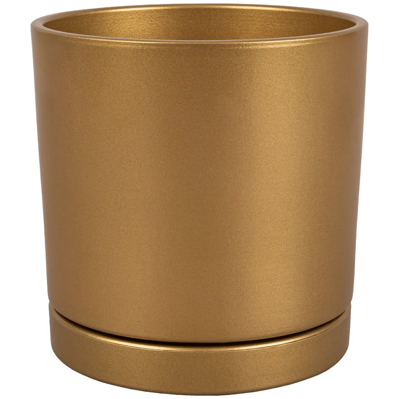 Doniczka ceramiczna z podstawką Vienna śr.15cm złota Ceramik