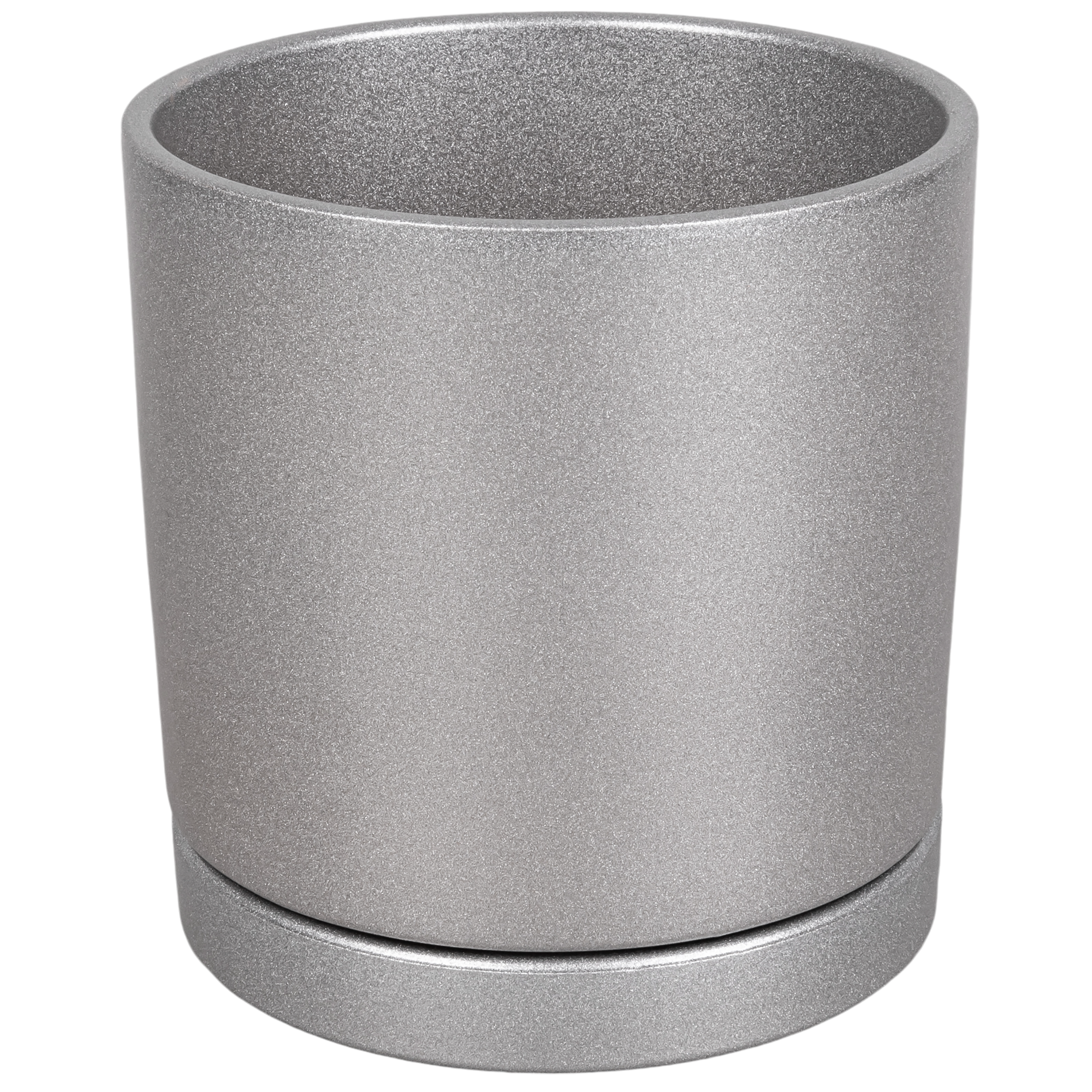 Doniczka ceramiczna z podstawką Vienna śr.15cm srebrna Ceramik