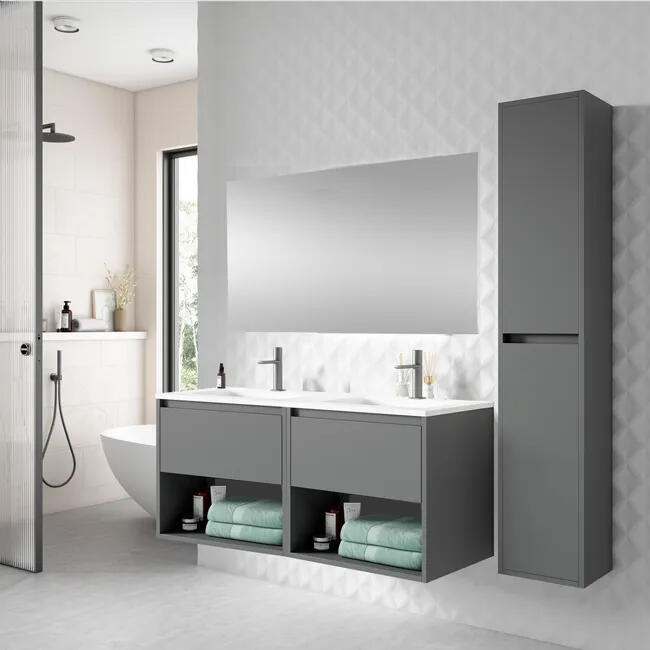 Conjunto de baño pumba 2c 120 cm antracita