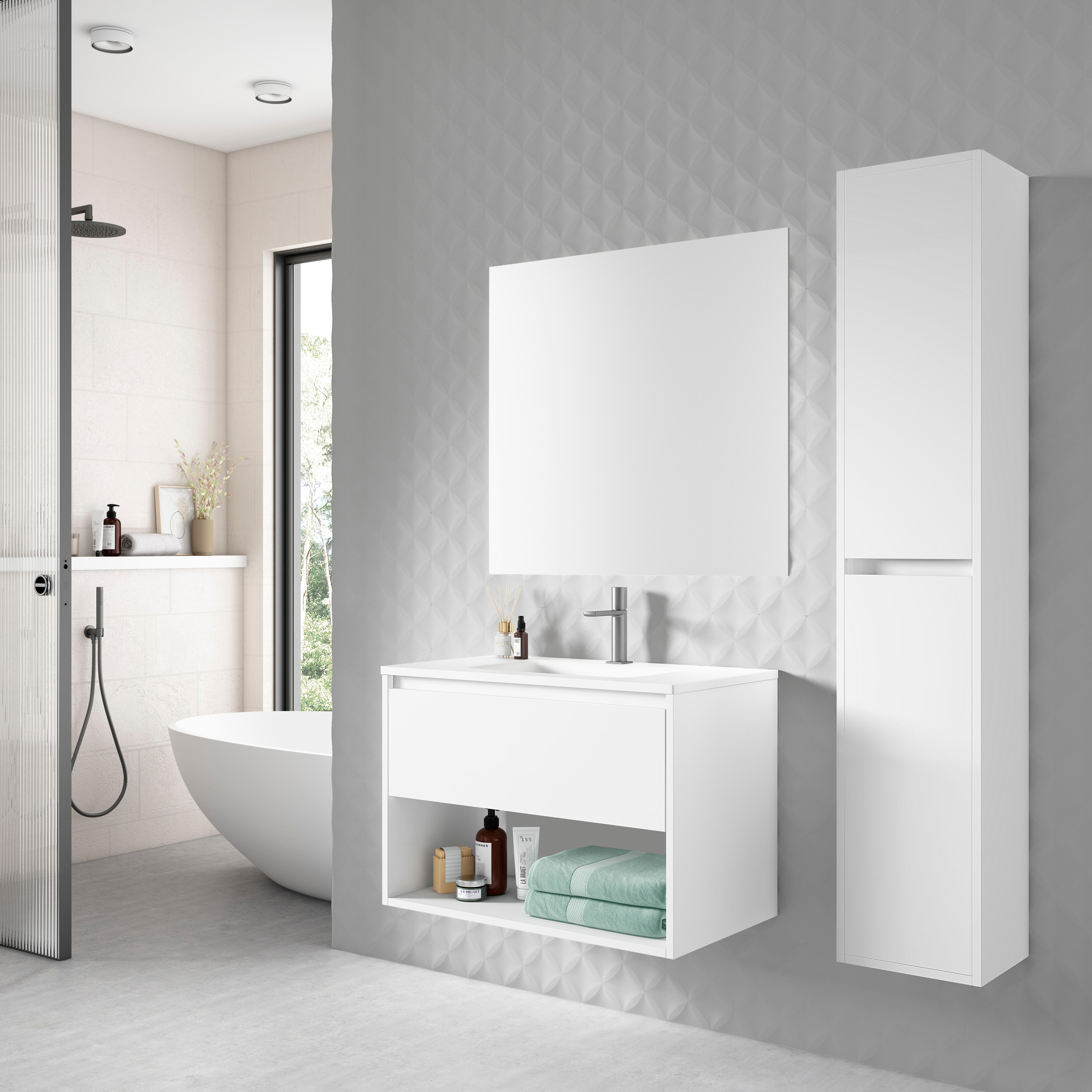 Conjunto de baño pumba blanco 80x45,5 cm