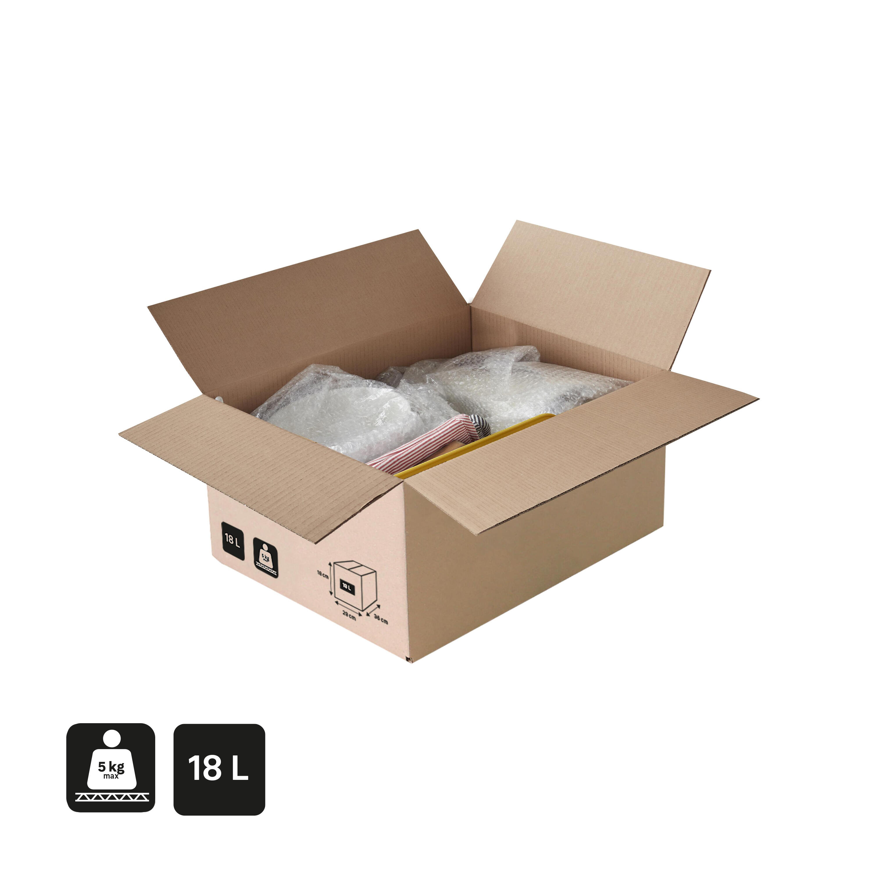 Scatola da imballaggio avana 1 onda L 36 x H 18 x P 28 cm - 6