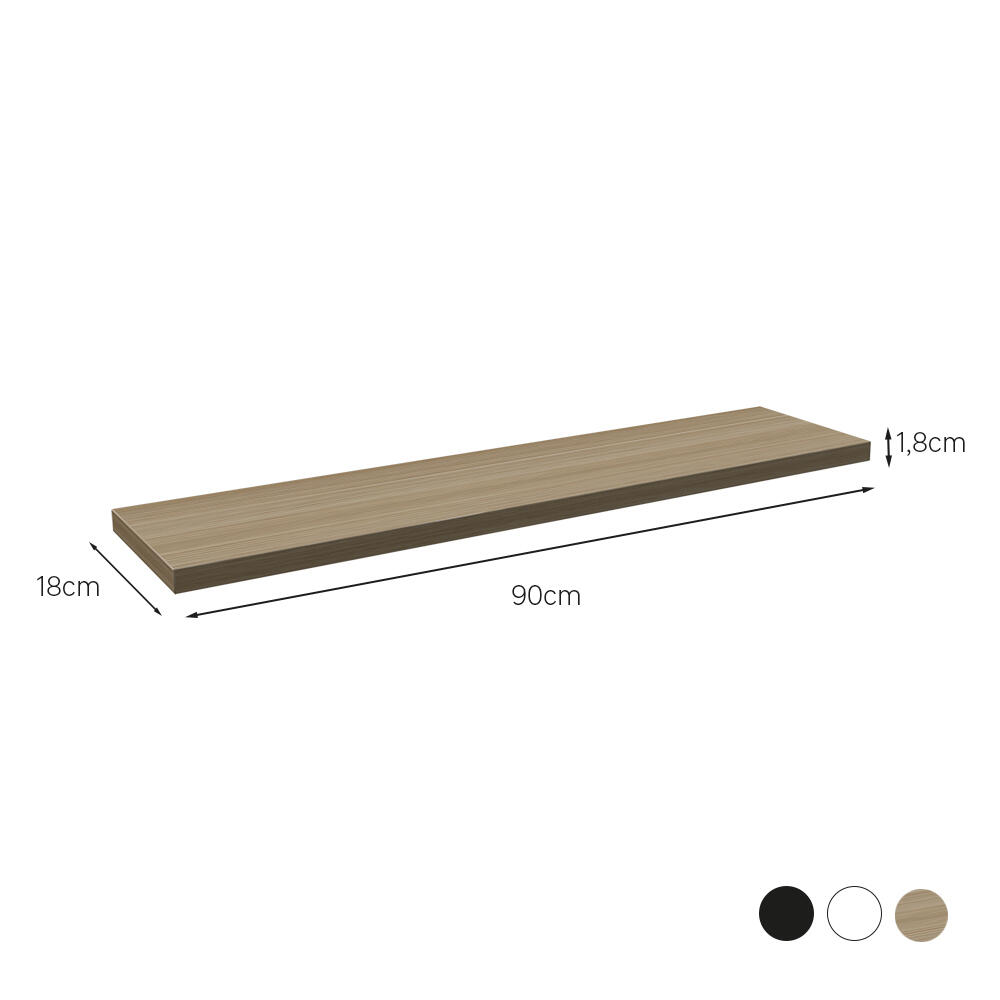 Prateleira de melamina 90x18x1.8cm branca - 5