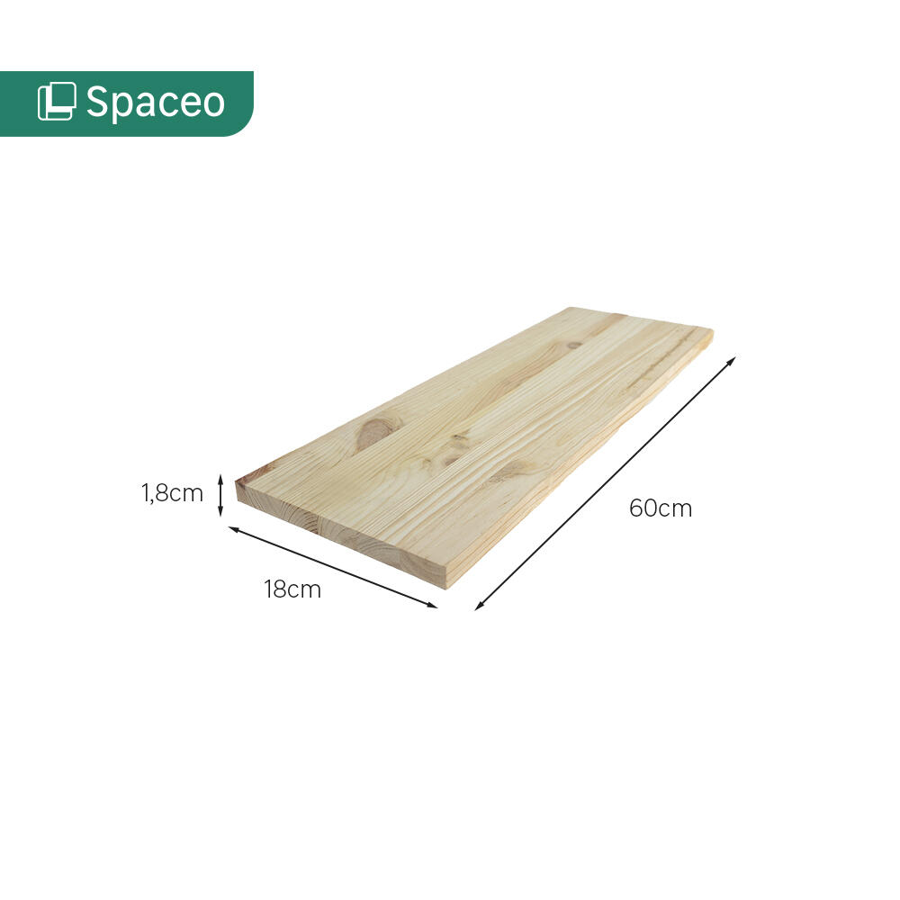 Estante mural SPACEO de pino 600X180X18 mm - 10
