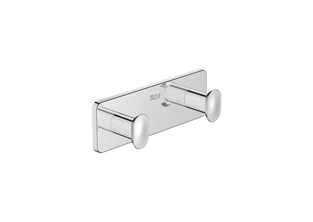 Percha/perchero Adagio-N acero inoxidable gris  con 2 ganchos