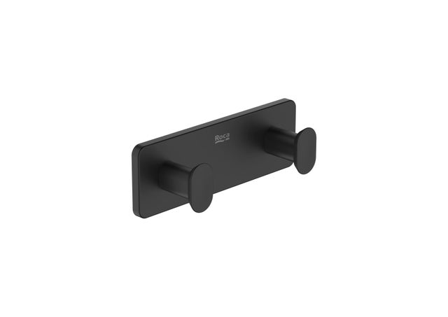 Percha/perchero Adagio-N acero inoxidable negro  con 2 ganchos