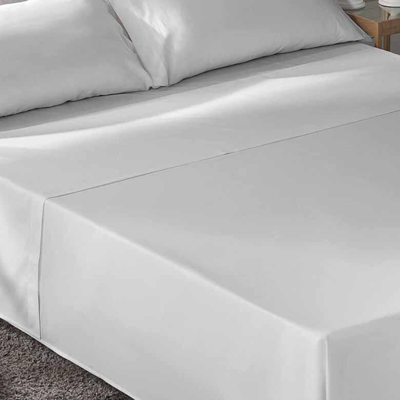 Sábana encimera 144 hilos blanco para cama 135 cm - 3