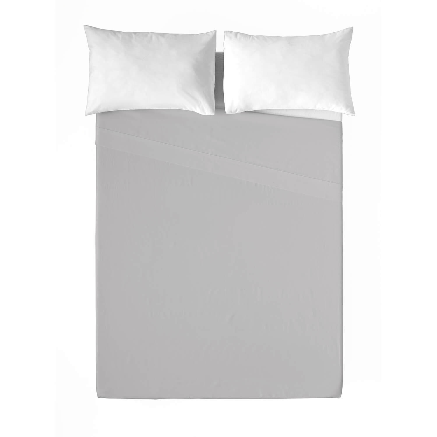 Sábana encimera 144 hilos gris para cama 135 cm - 2