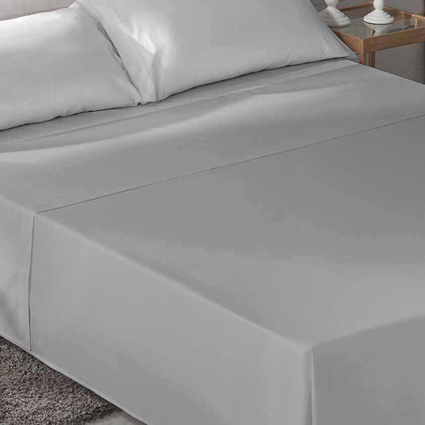Sábana encimera 144 hilos gris para cama 135 cm - 3