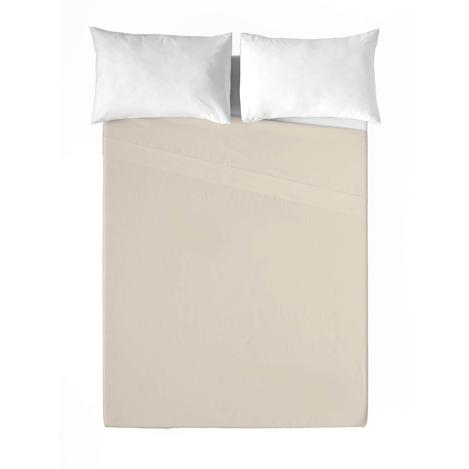 Sábana encimera 144 hilos beige para cama 105 cm - 2