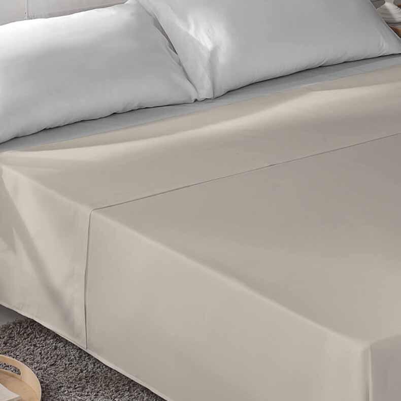 Sábana encimera 144 hilos beige para cama 105 cm - 3