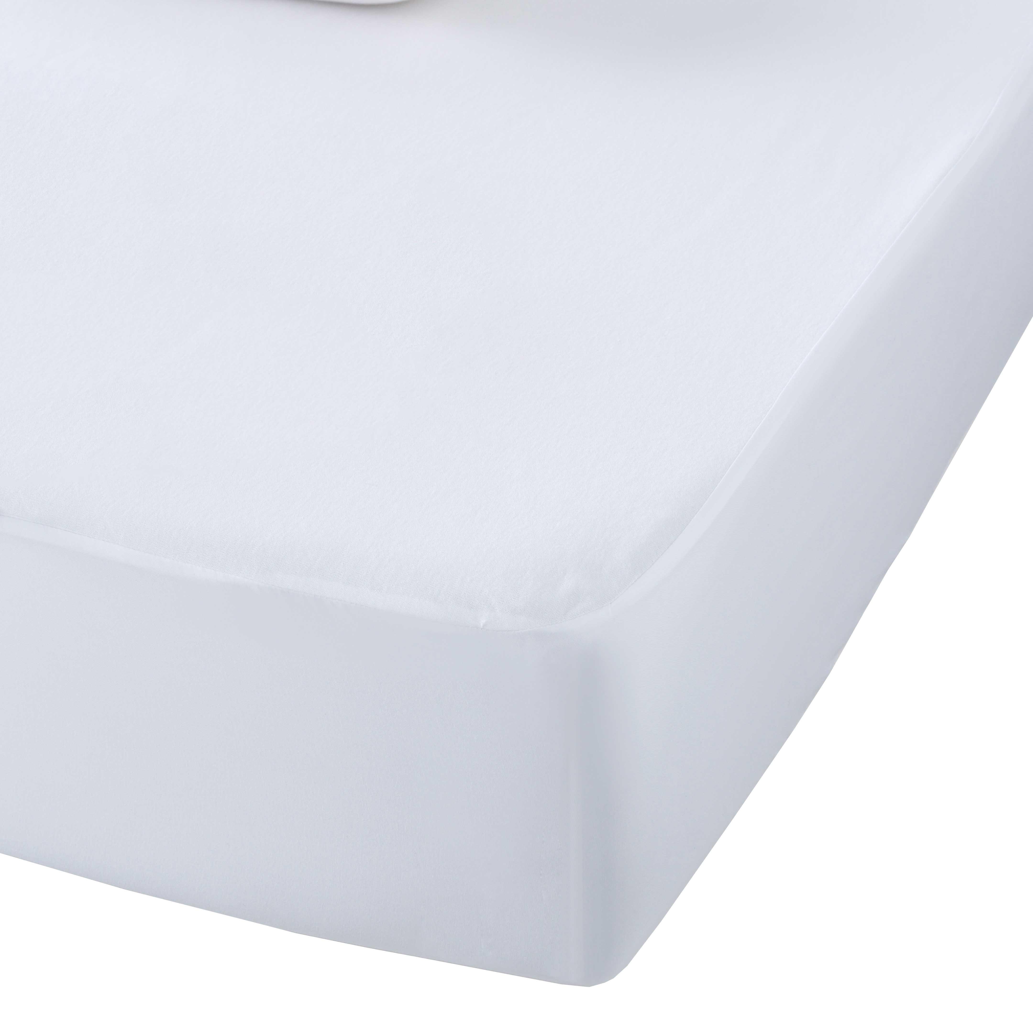 Protector de colchón de algodón 160x200 cm blanco para cama de 160 cm de ancho