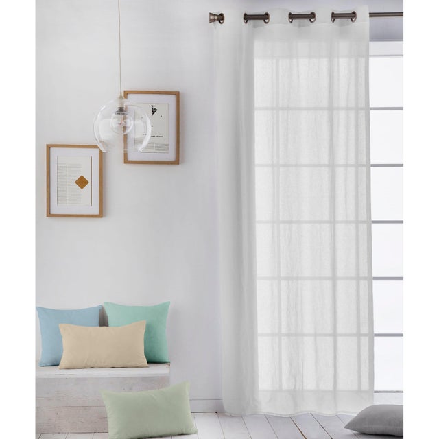 Cortina visillo con ojales 140x260 cm blanco