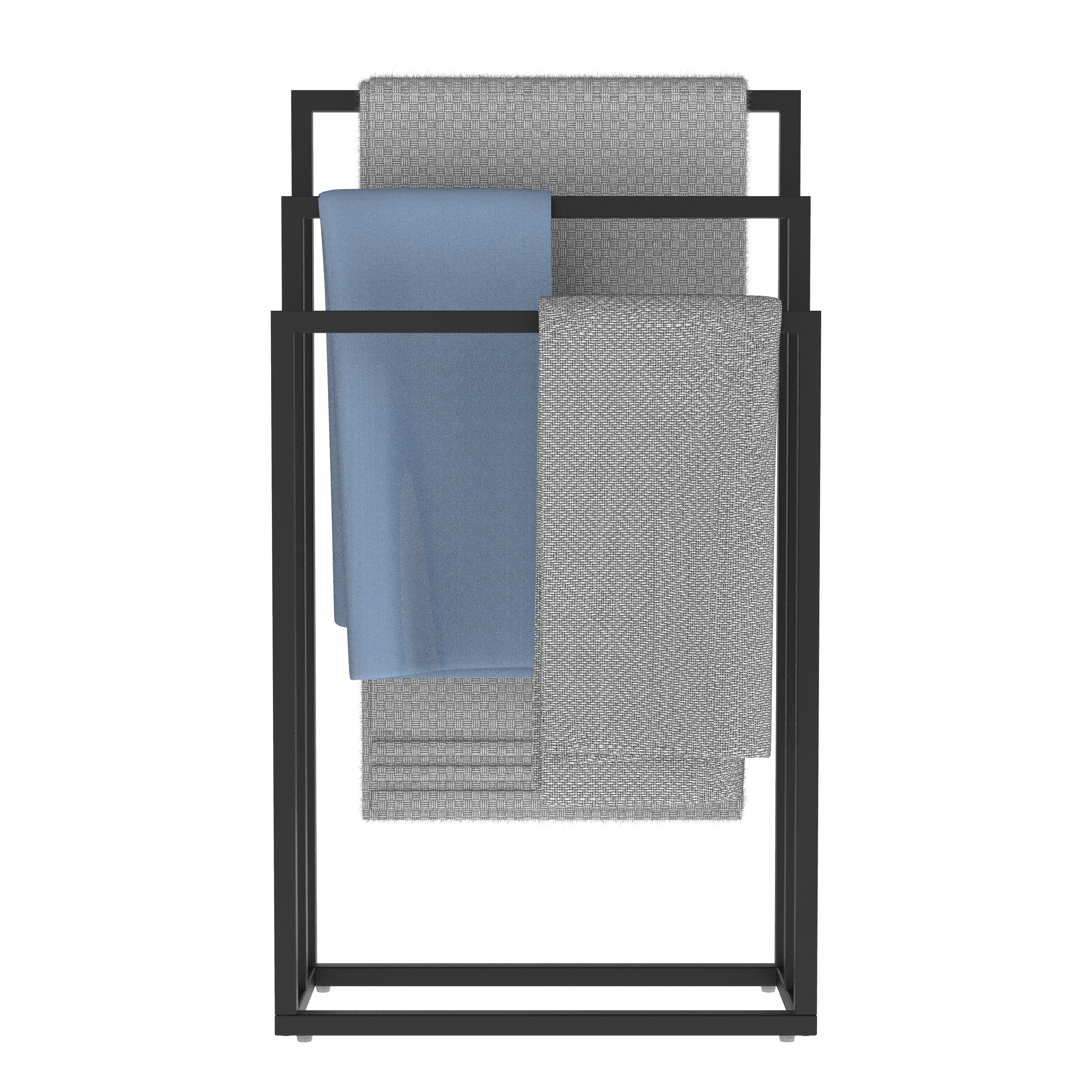 Stojak łazienkowy na ręczniki potrójny Quaddro czarny Sensea - 4