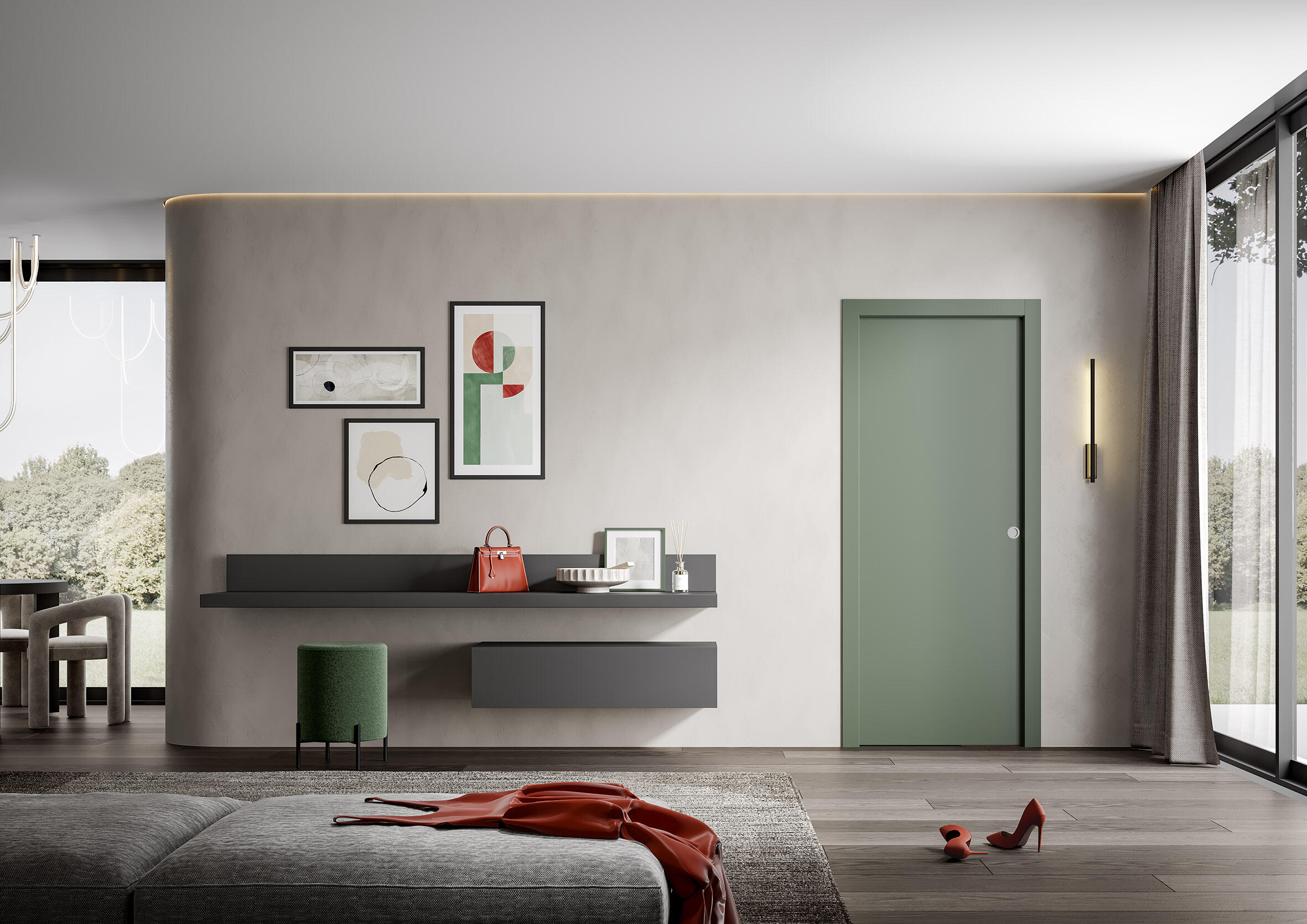 Casoneto puerta corredera para tabique de placa yeso de 9.5cm 80x203x100 cm - 2