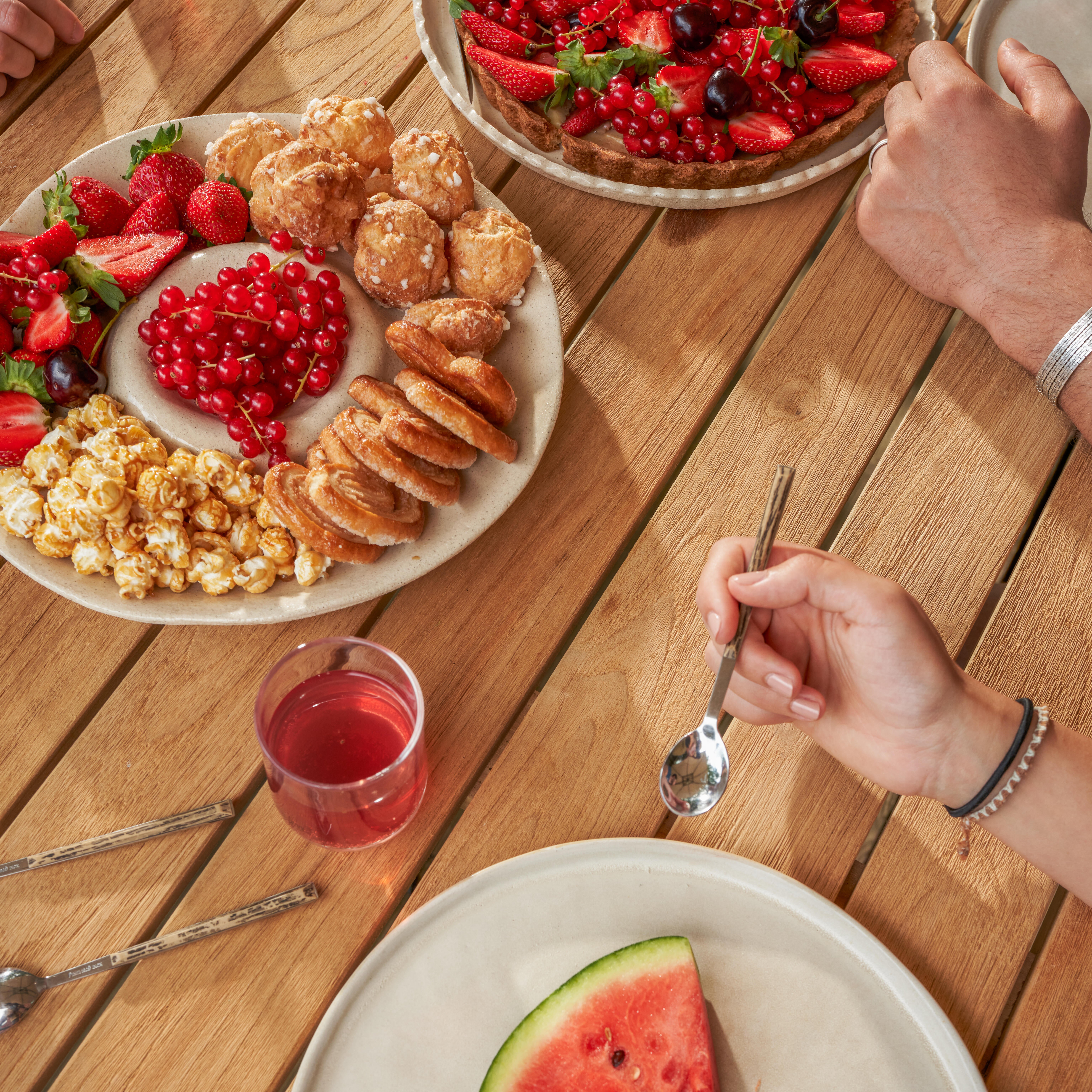 Mesa de jardín de comedor de aluminio Sirokos de 100.5x75x210 cm - 9