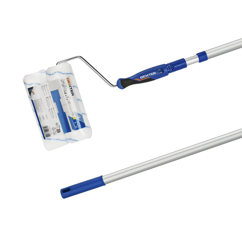 Minirullo per dipingere una superficie liscia e applicare un sottofondo kit pertica, rullo e ricambio 22 cm DEXTER 220 mm