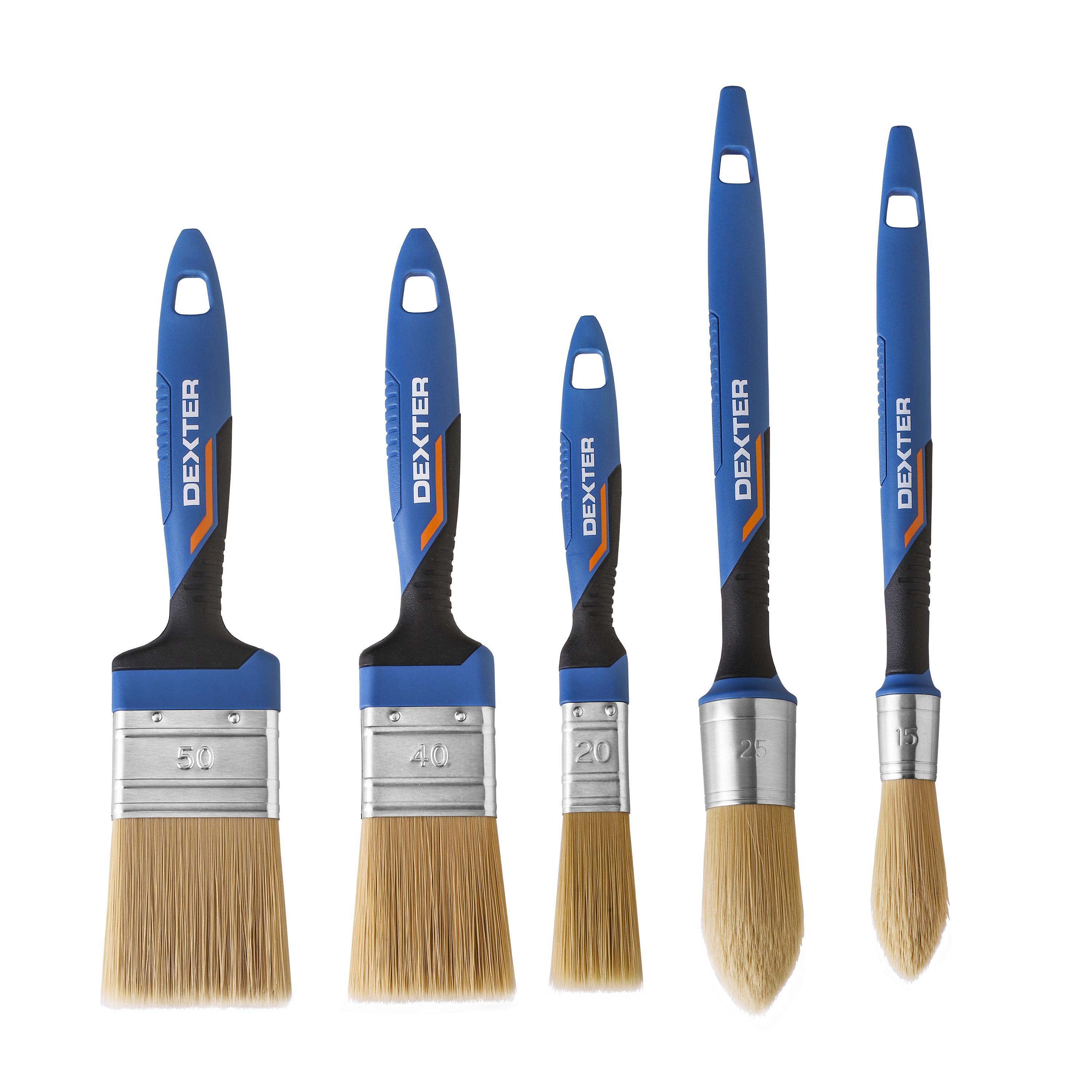 Lot de pinceaux x5 pour peindre toute surface, DEXTER - 2