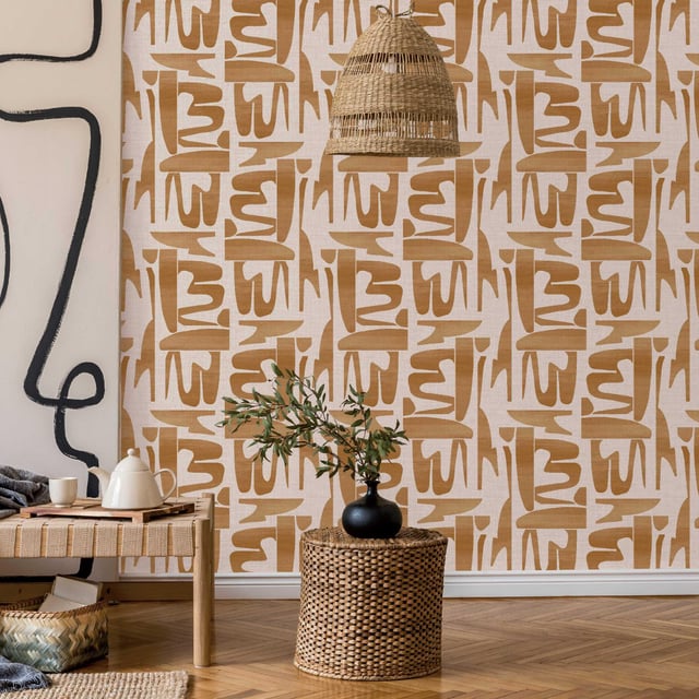 Papier peint intissé Utopie arty crfaty caramel