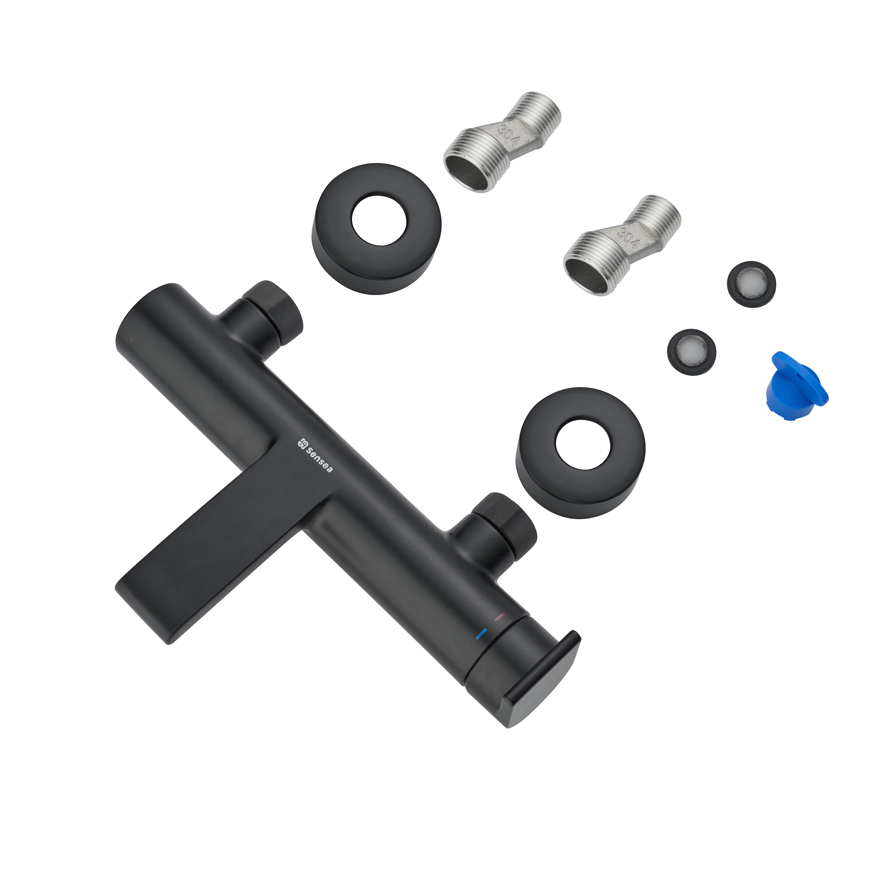 Grifo de bañera monomando SENSEA Cinta negro mate Latón - 7