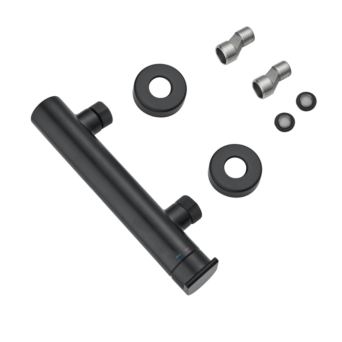 Vista despiezada del mezclador de ducha Sensea Cinta negra