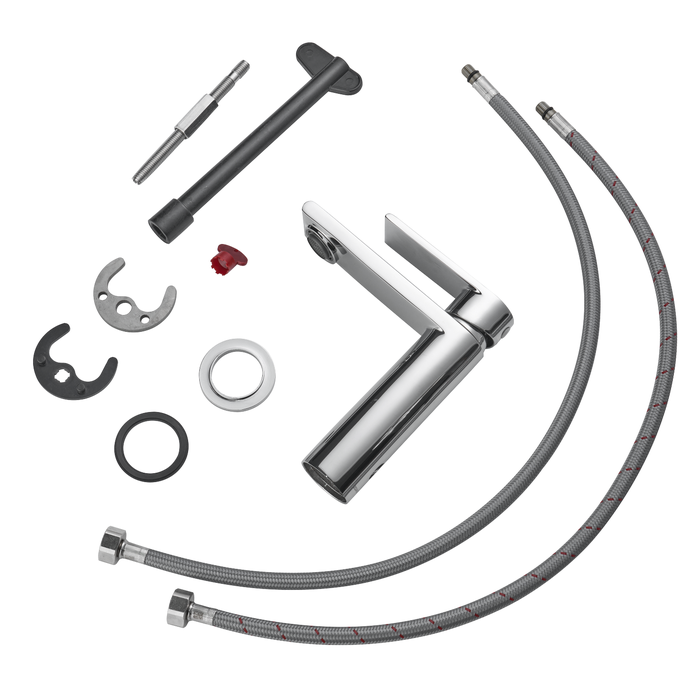 Vista despiezada del grifo cromado Cinta Sensea