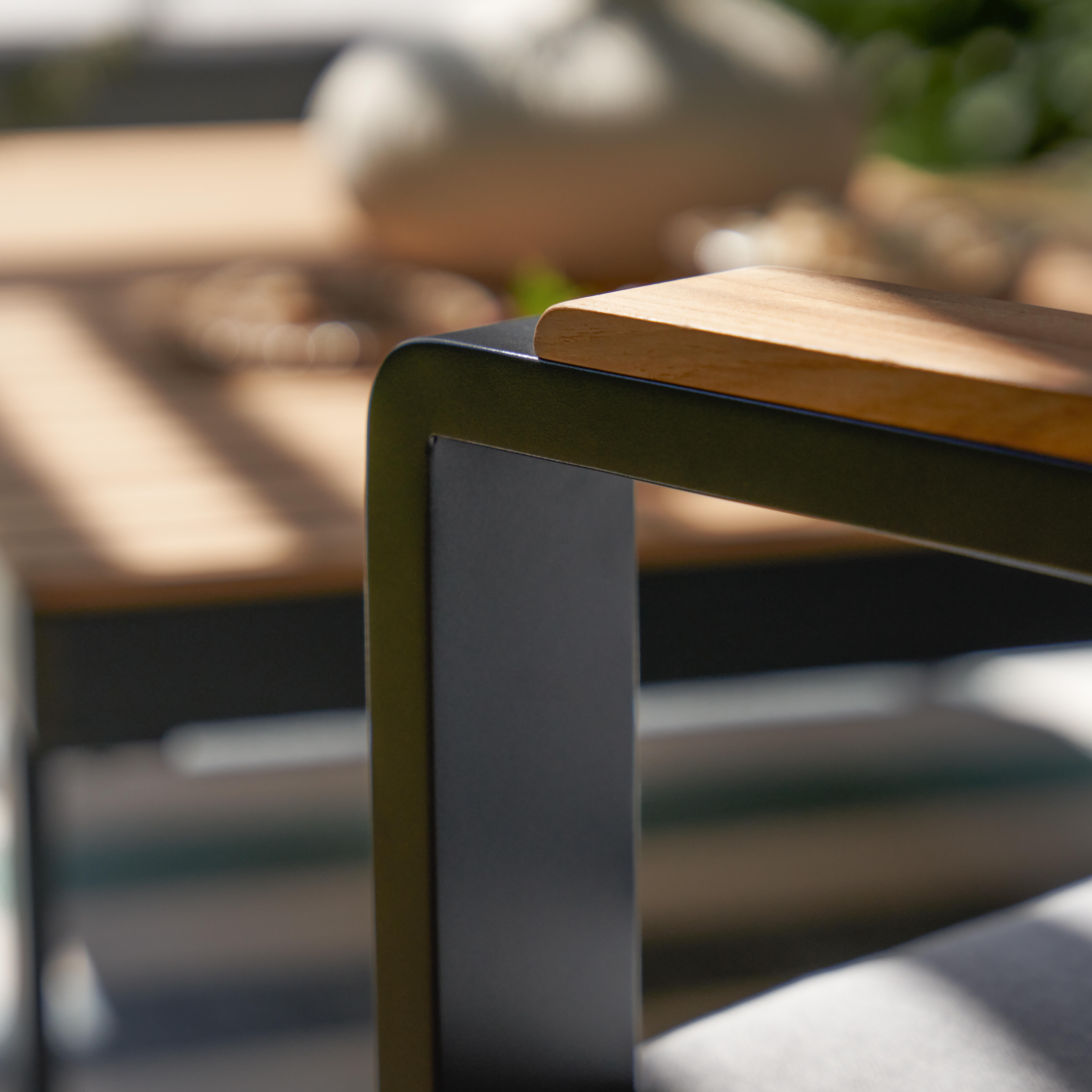 Sillón de jardín con cojín de jardín de aluminio Persea gris - 8