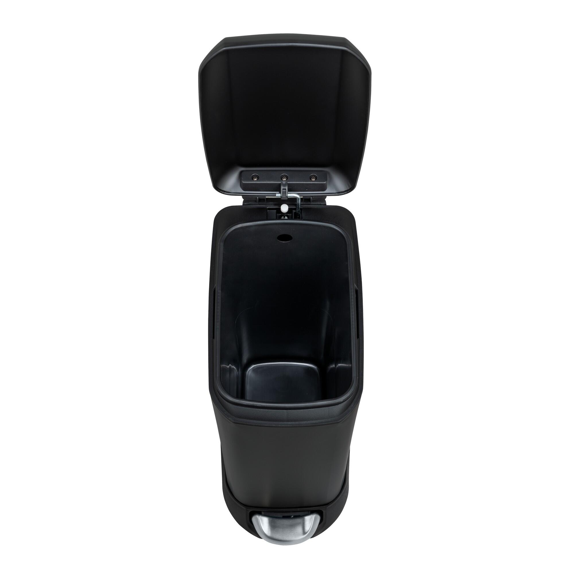 Cubo de la basura con pedal leman easy close slim wenko 20l negro