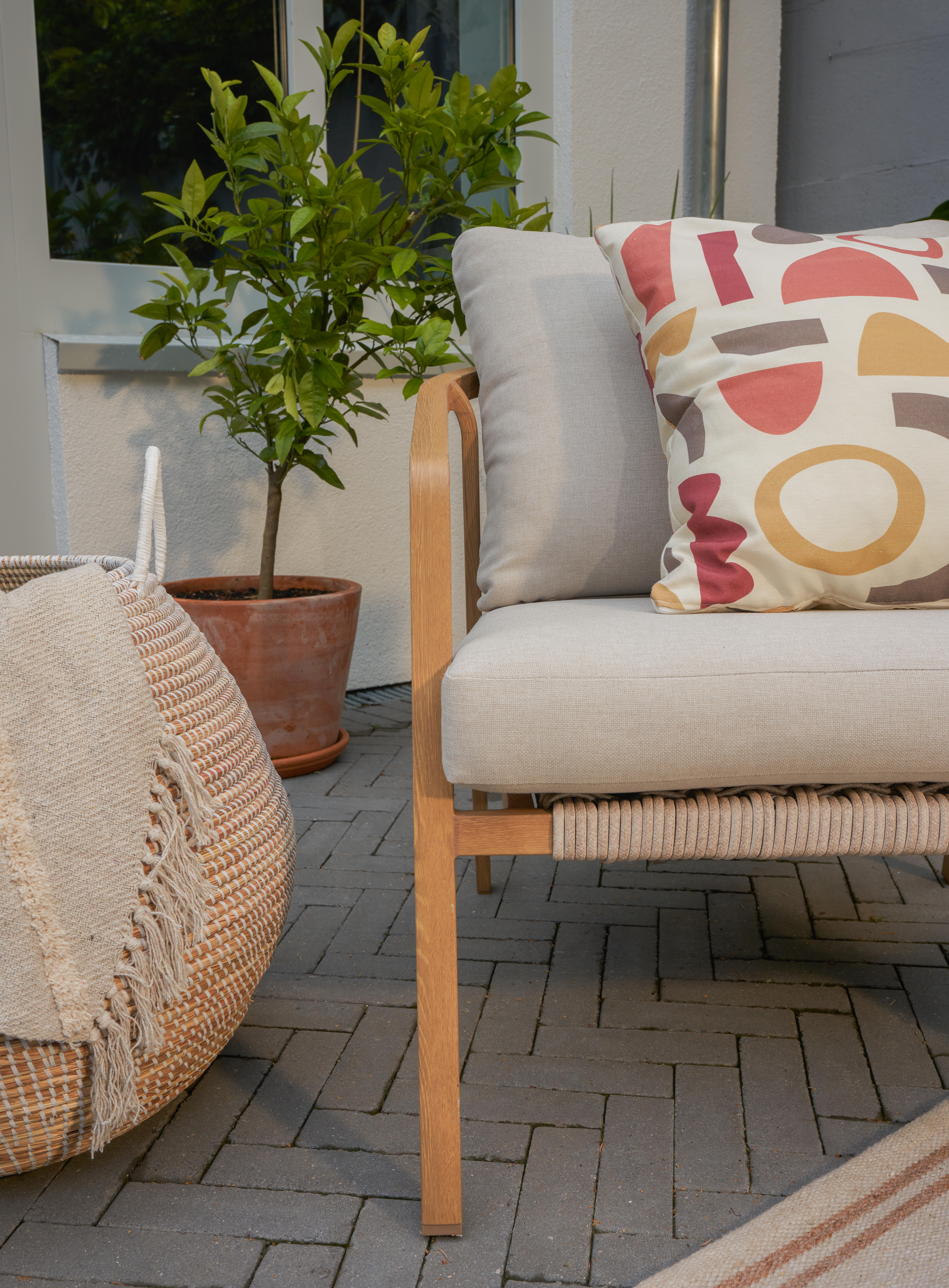 Salotto da giardino Gaia NATERIAL in n/a beige con cuscini in olefina beige per 4 persone - 13