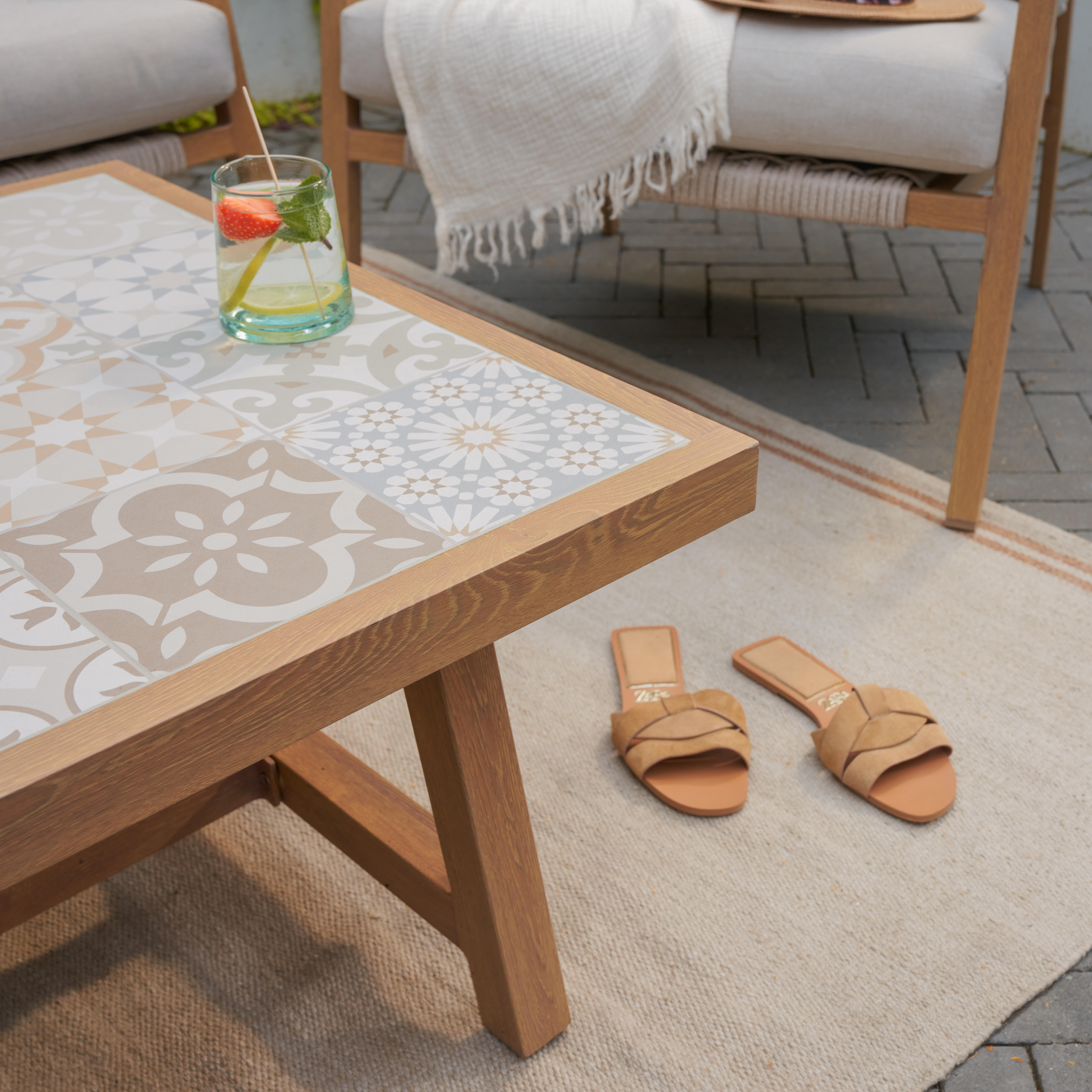 Salotto da giardino Gaia NATERIAL in n/a beige con cuscini in olefina beige per 4 persone - 12