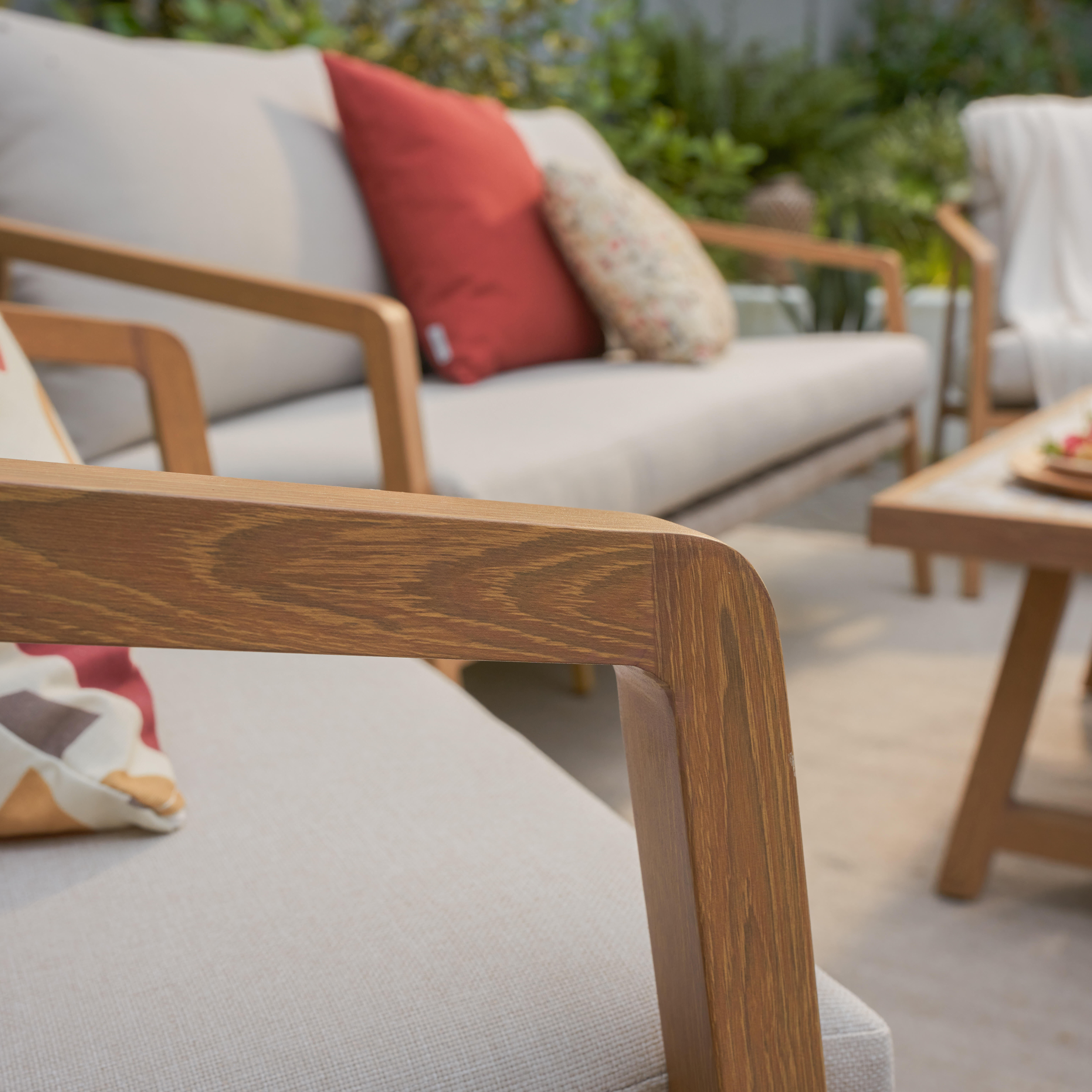 Salotto da giardino Gaia NATERIAL in n/a beige con cuscini in olefina beige per 4 persone - 11