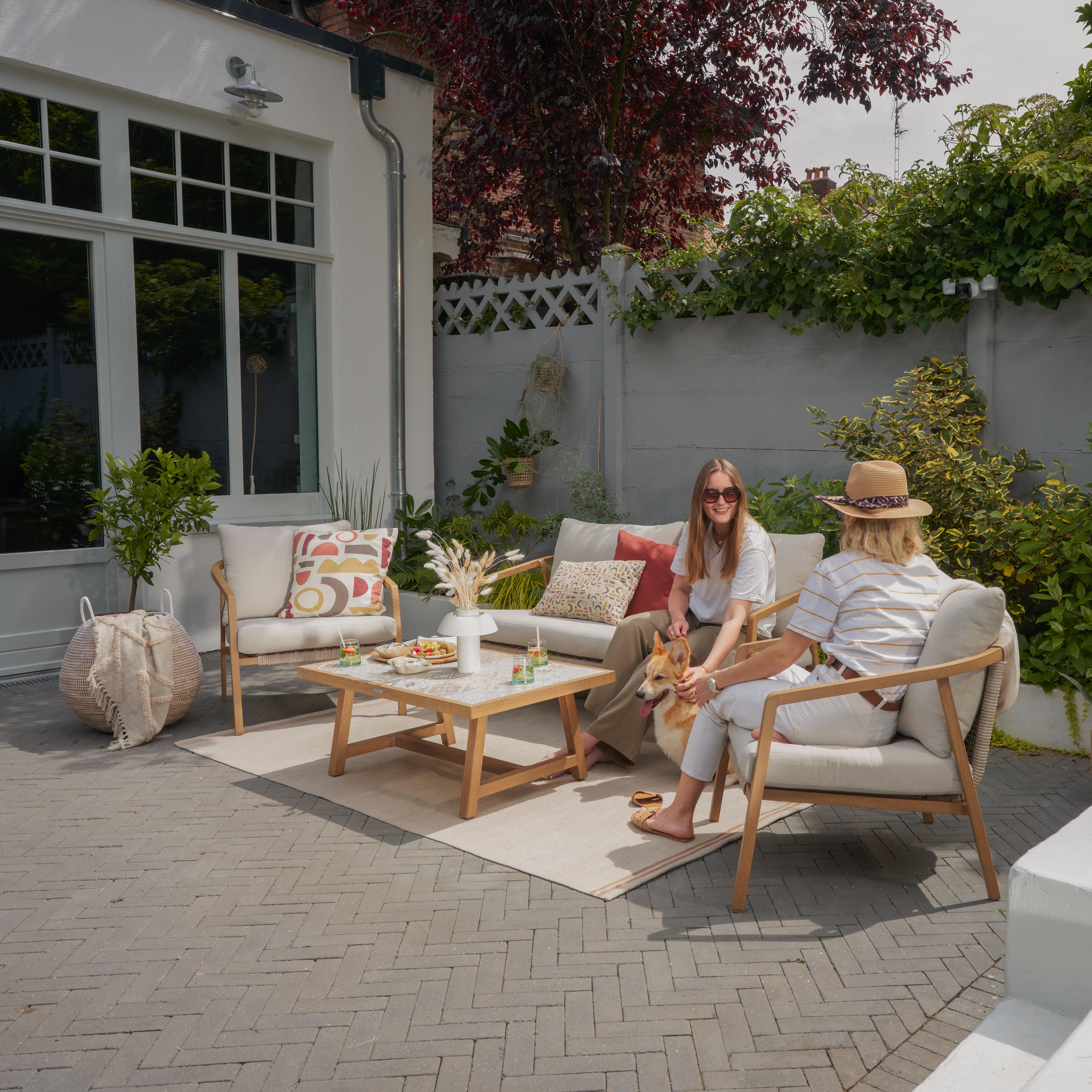 Salotto da giardino Gaia NATERIAL in n/a beige con cuscini in olefina beige per 4 persone - 8