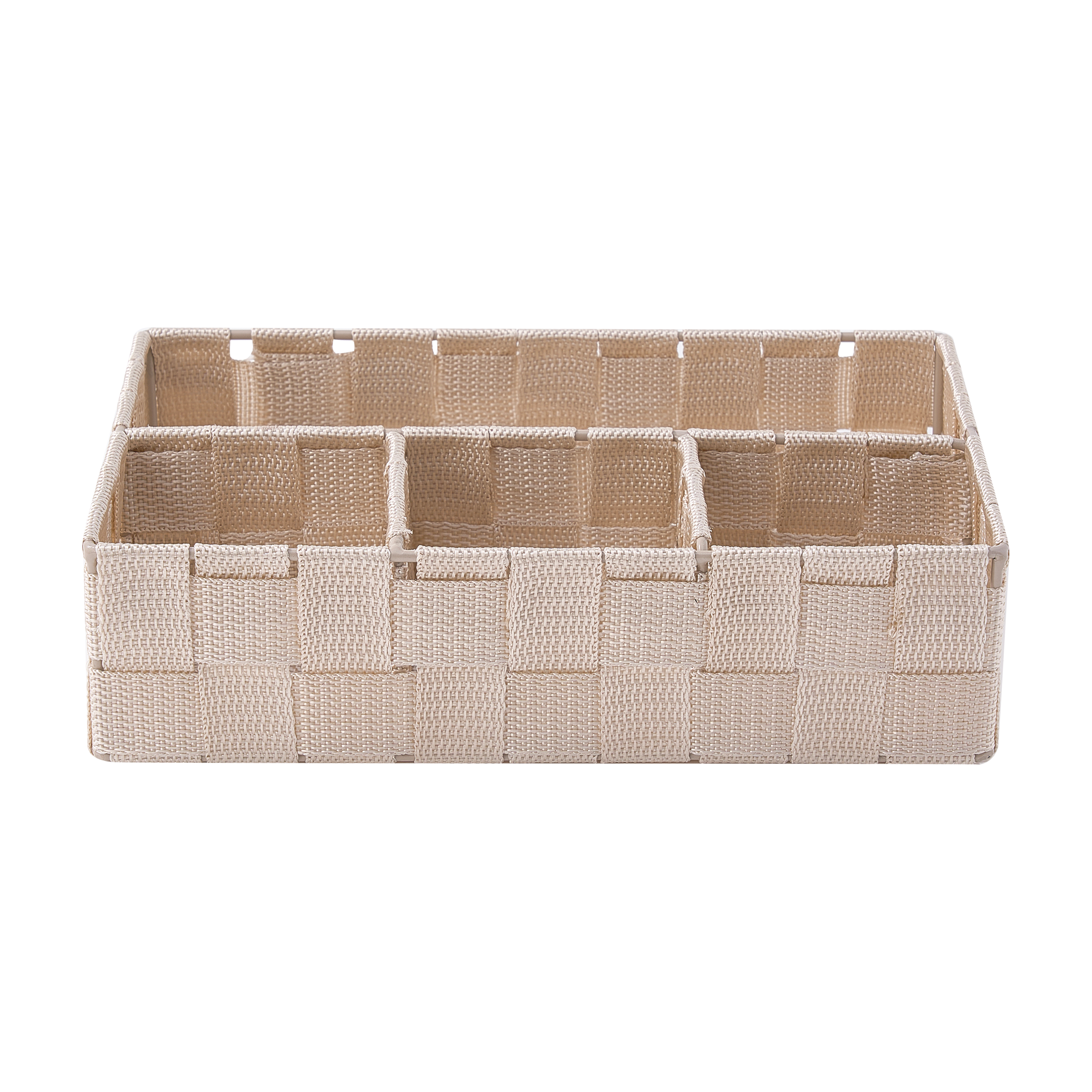 Cesta de polipropileno beige 26x17x6.5cm