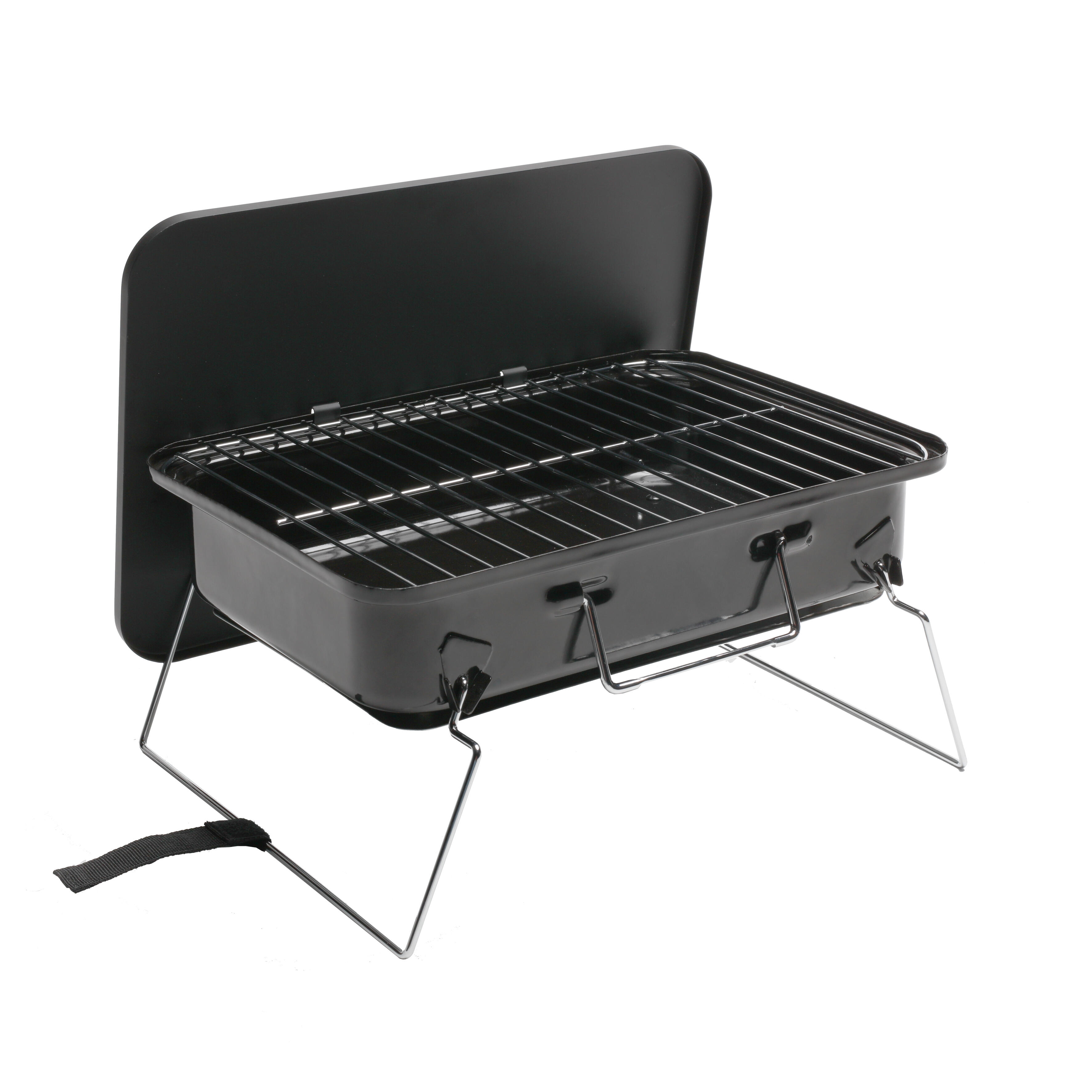 Przenośny grill węglowy walizka z rusztem 35x25 cm czarny - 2